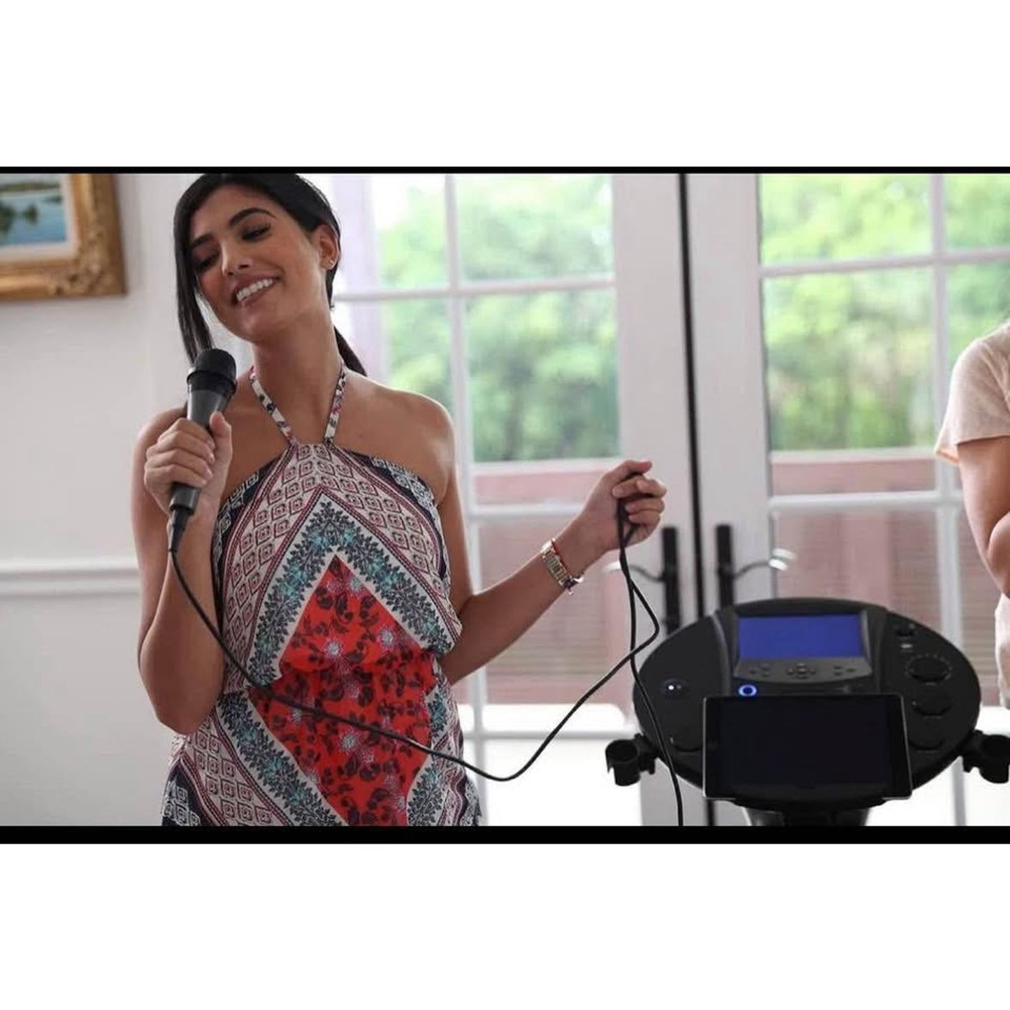 Singing Machine iSM1030BT Bluetooth Karaoke Pedestal, Karaoke Machine with Speakers, Black