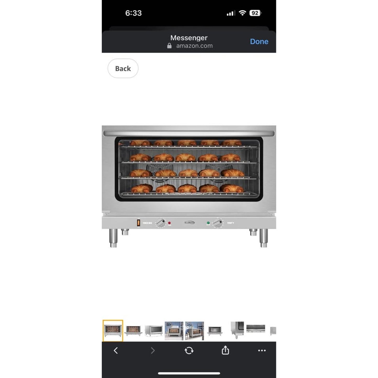 32 in. Commercial Countertop Convection Oven, Holds Full Size Pans, 4 Racks and 3500W of Power, 240V
