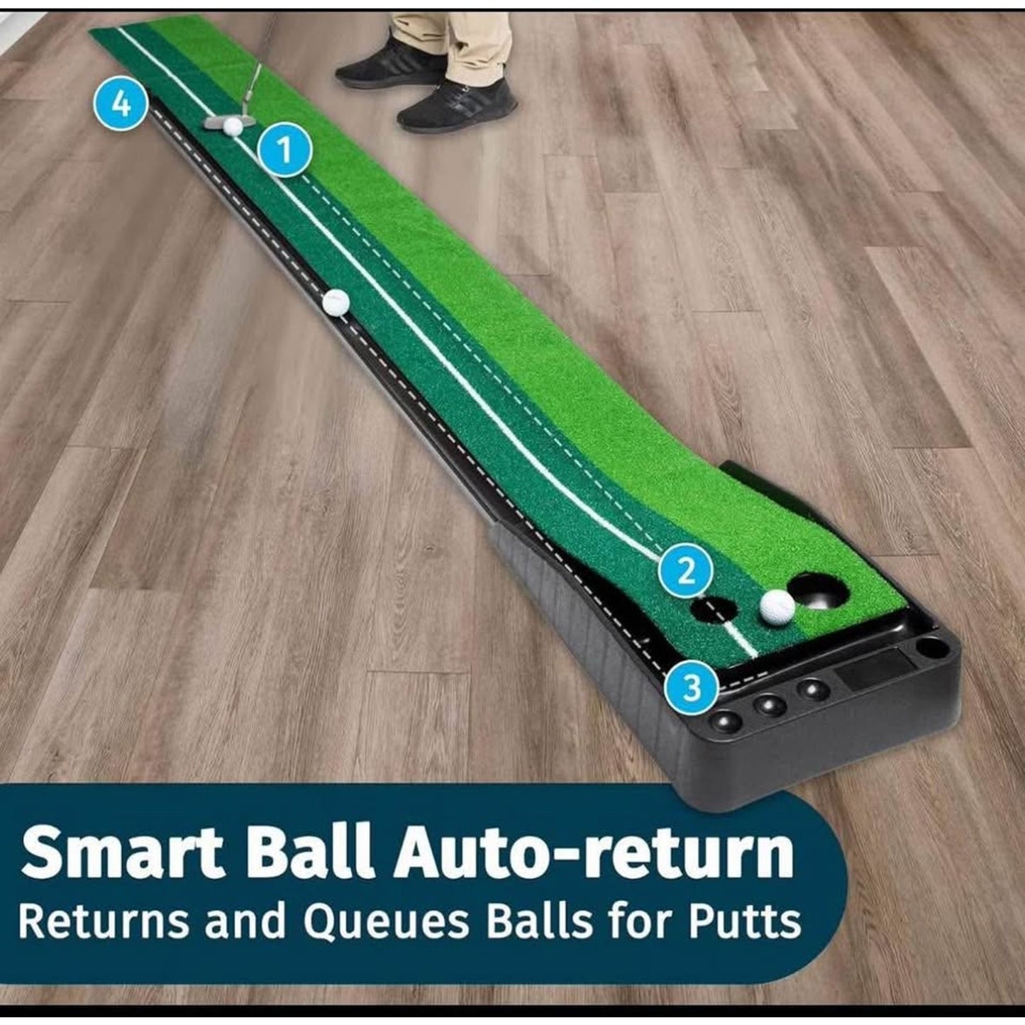 Abco Tech Indoor Golf Putting Green - Portable Golf Mat with Auto Ball Return - Mini Golf Practice f