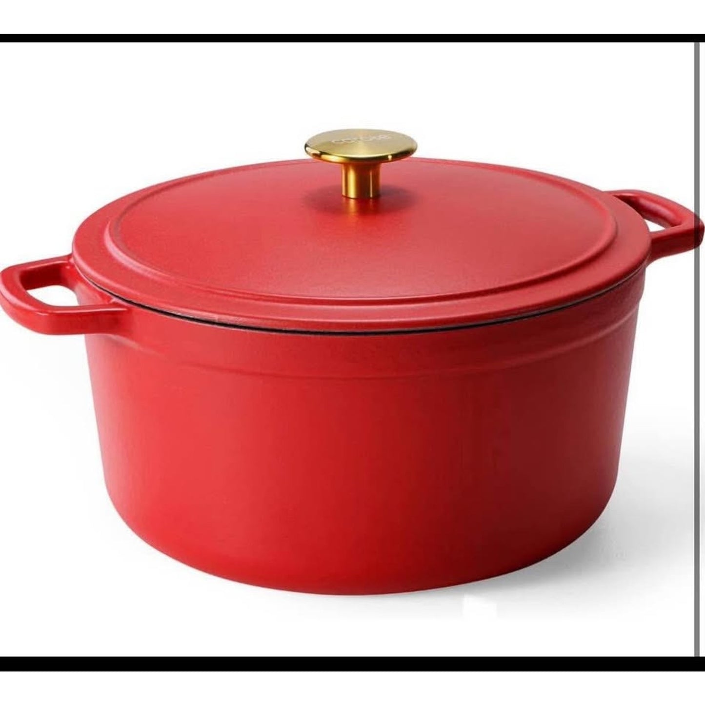 CAROTE Cast Iron Dutch Oven Pot with Lid, Enameled Dutch Oven for Bread Baking, Dual Handles, Heavy-