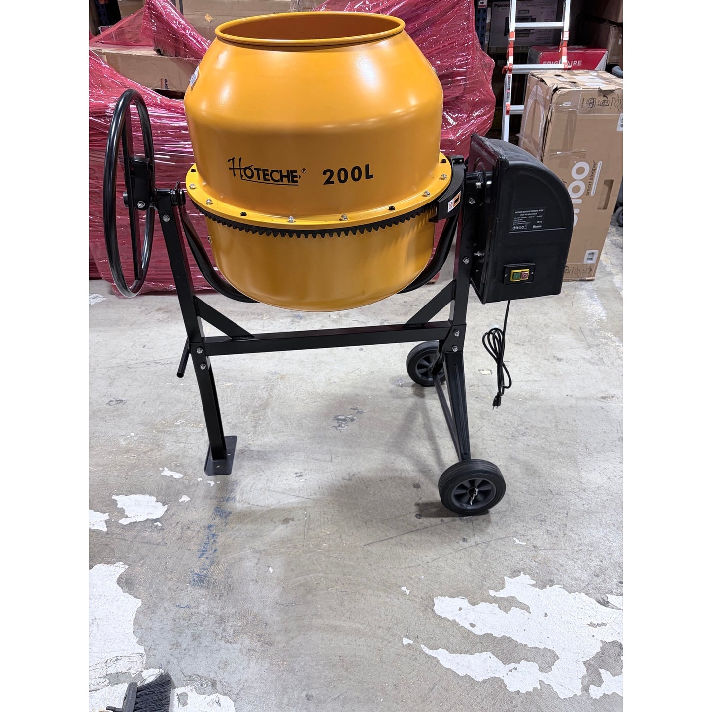 Hoteche 850W Electric Cement Mixer 7.1 Cu.Ft Portable Concrete Mixer