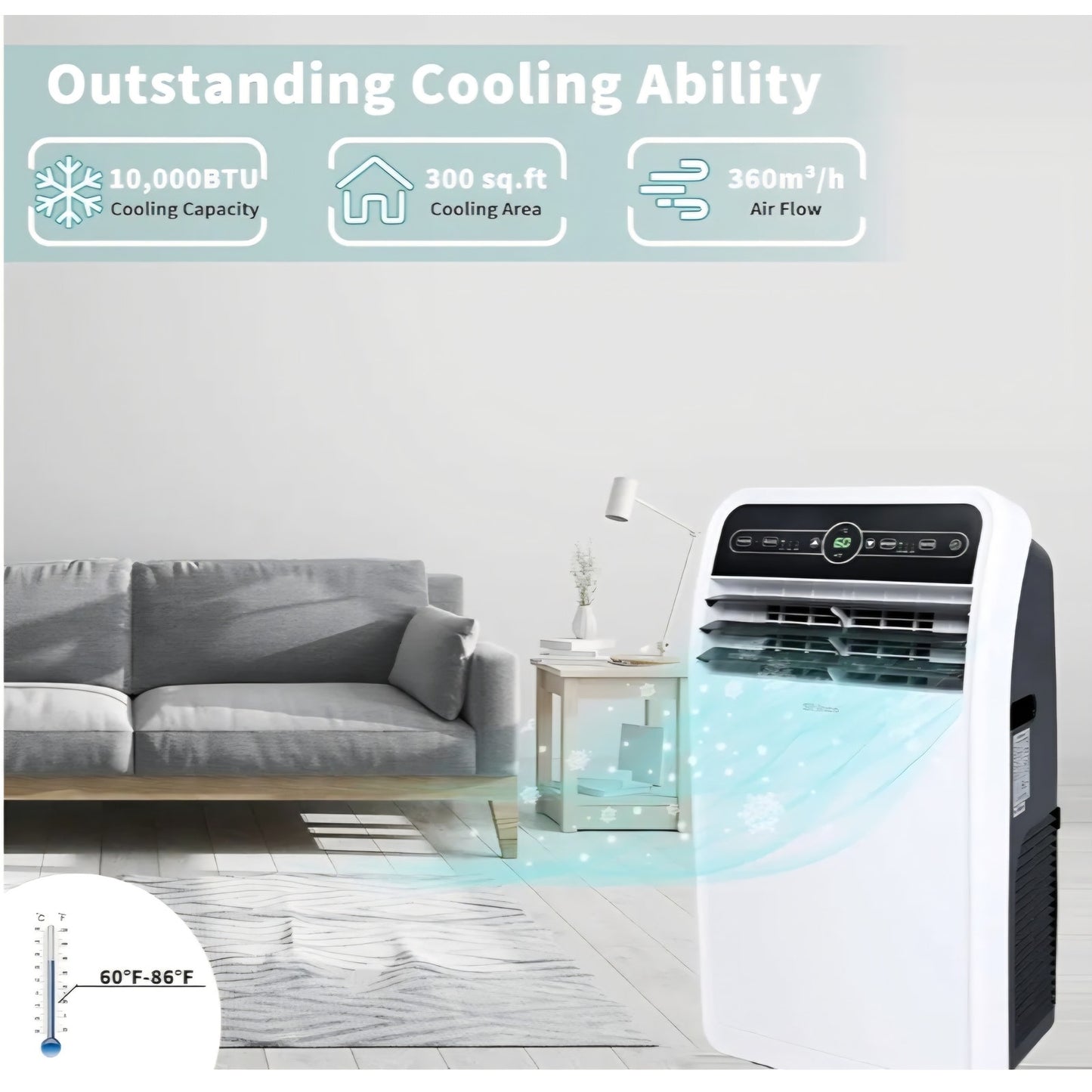 Shinco 10,000 BTU Portable Air Conditioner, Portable AC Unit with Built-in Cool,