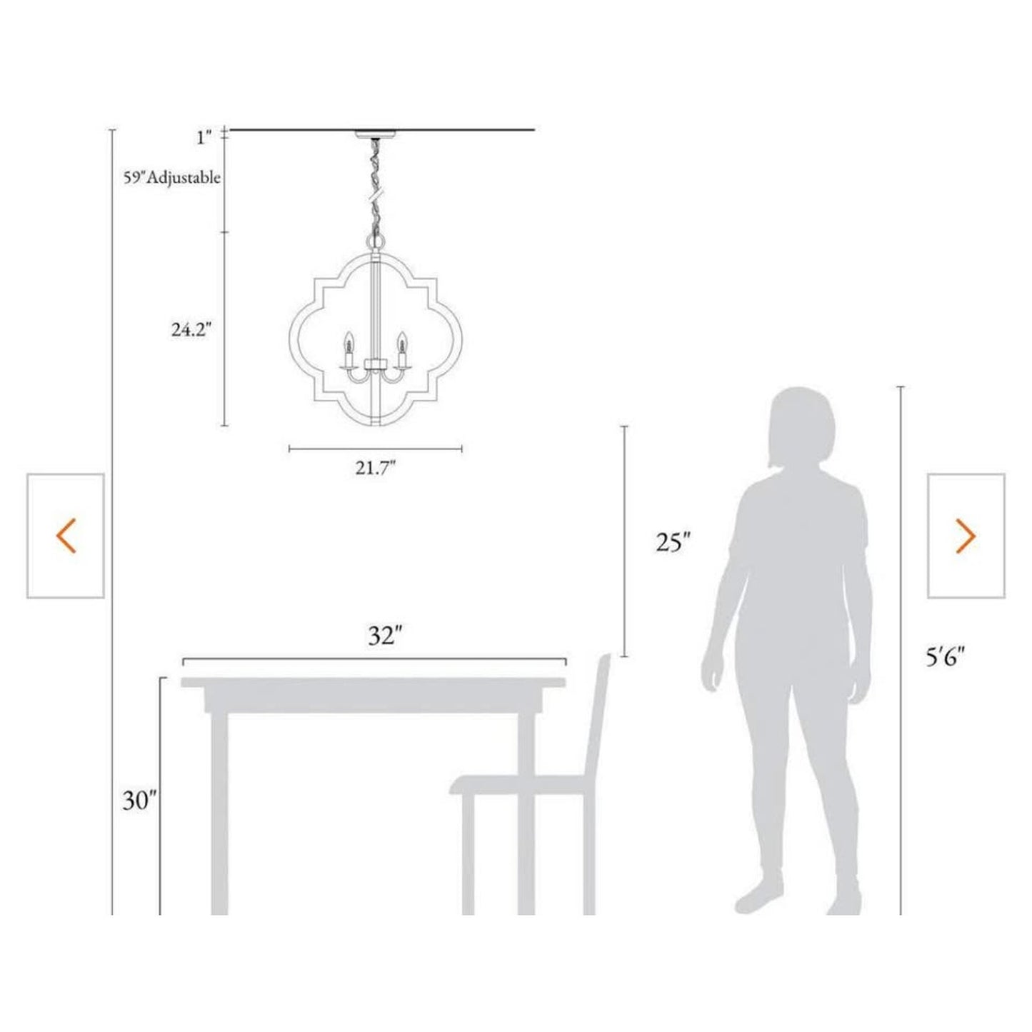 Modern Farmhouse Cage Chandelier Bronze 4-Light Island Candlestick Chandelier Rust Proof Weathered W