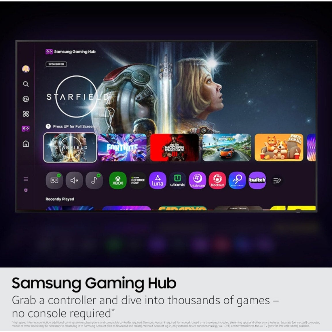 Samsung 43-Inch Class Crystal UHD U8000F 4K Smart TV (2025 Model) Endless Free Content,