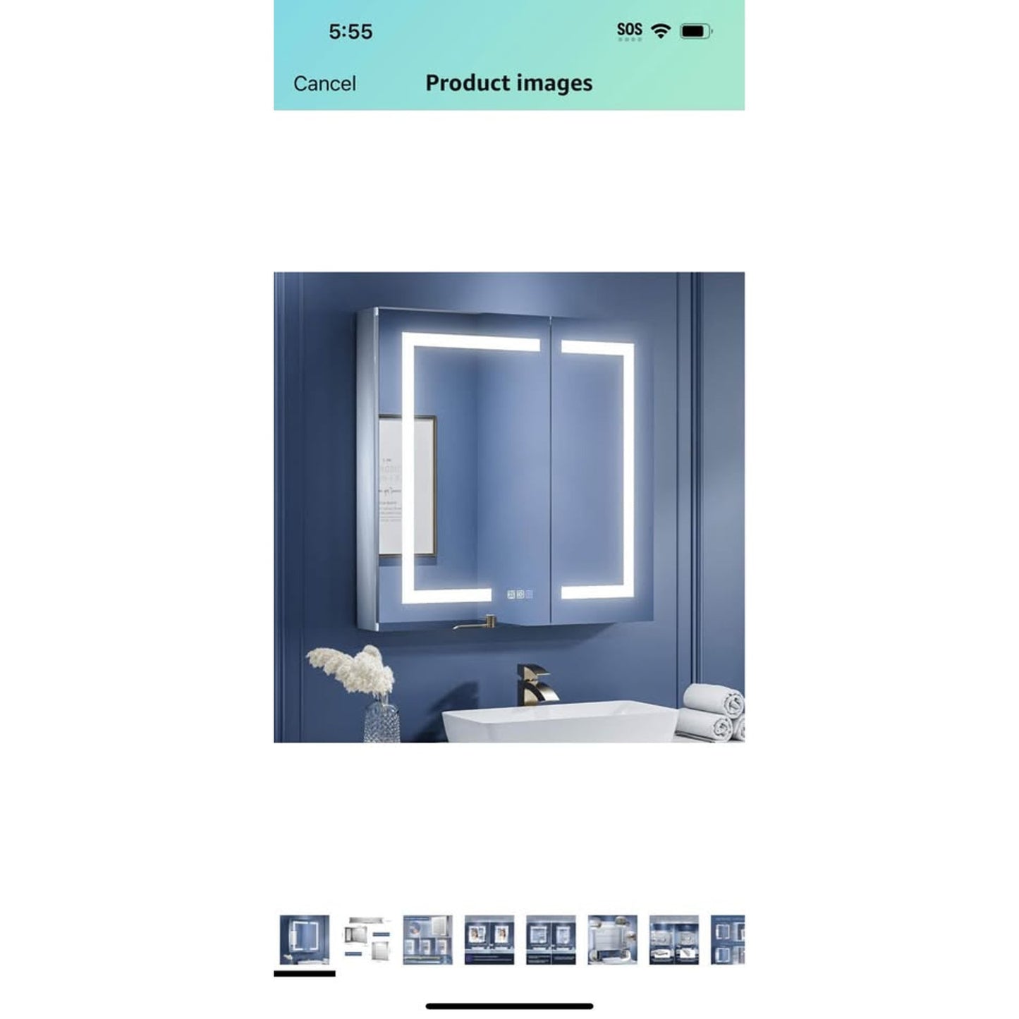 ExBrite LED Lighted Bathroom Medicine Cabinet with Mirror, 30 x 30 Inch, Recessed or Surface led