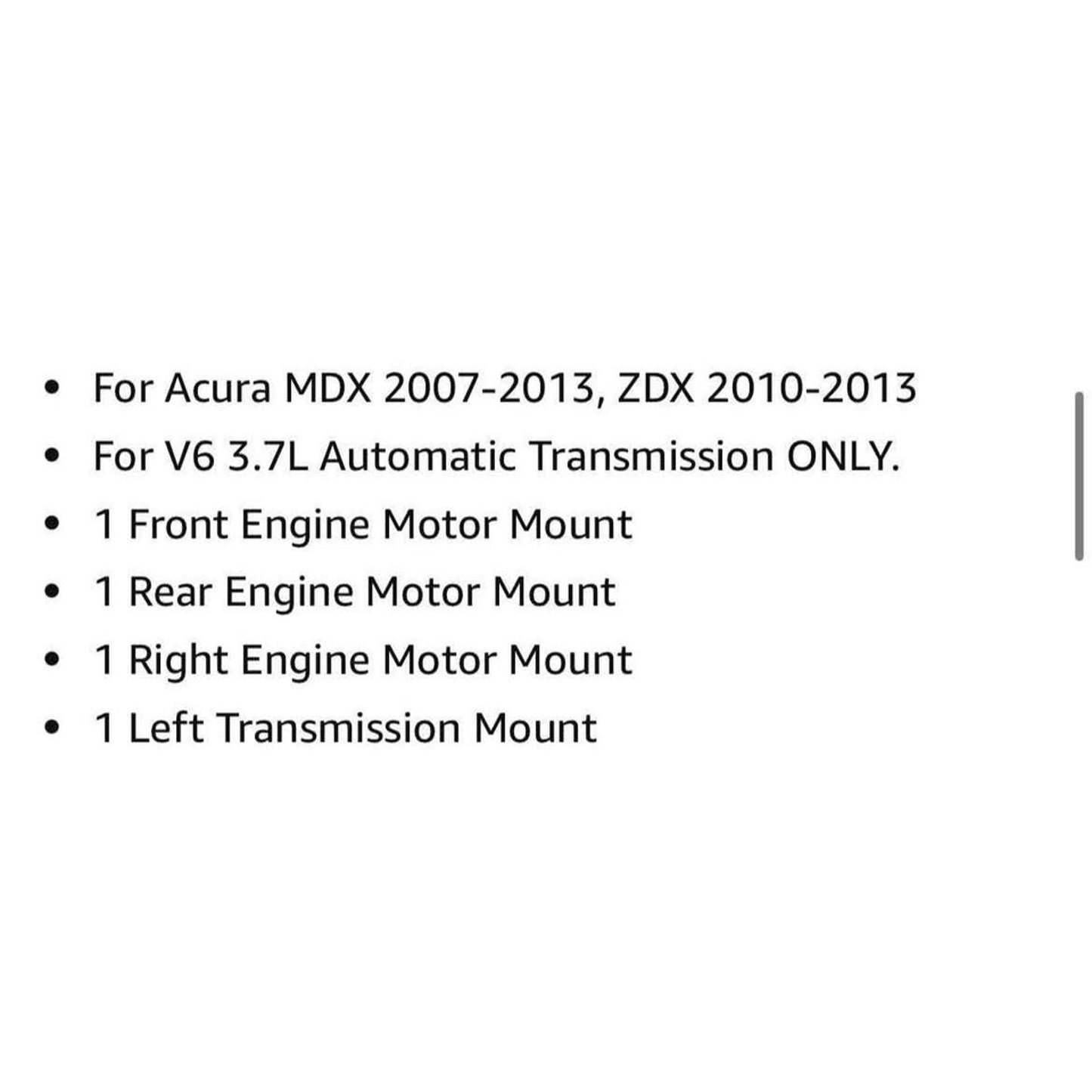 NewYall 3.7L Engine Motor and Automatic Transmission Mount Set for Acura MDX 2007-2013, ZDX 2010-201