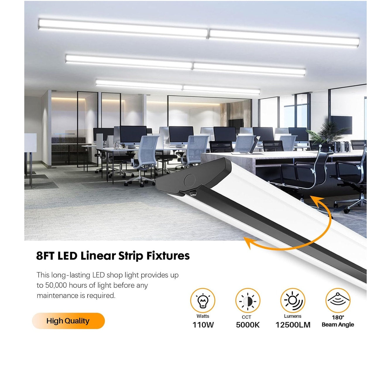 8FT 4Ct LED shop lights