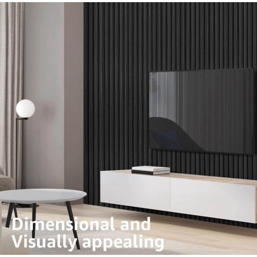 90 obo Art3d Slat Wall Panels, WPC Soundproof 3D Wall Paneling for Interior Wall Decor, TV Background