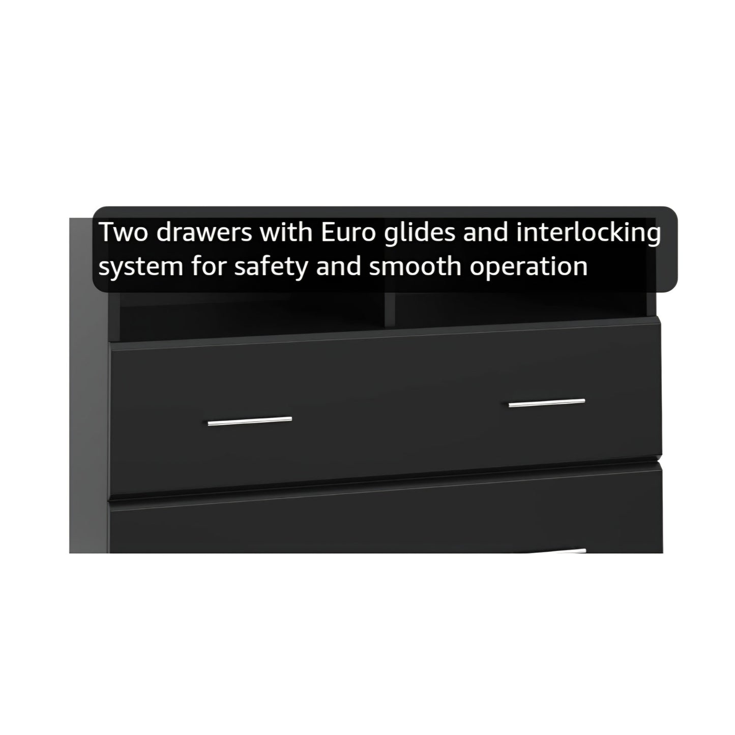 Storkcraft Brookside 2 Drawer Changing Table Dresser (Black) – GREENGUARD Gold Certified, Easy