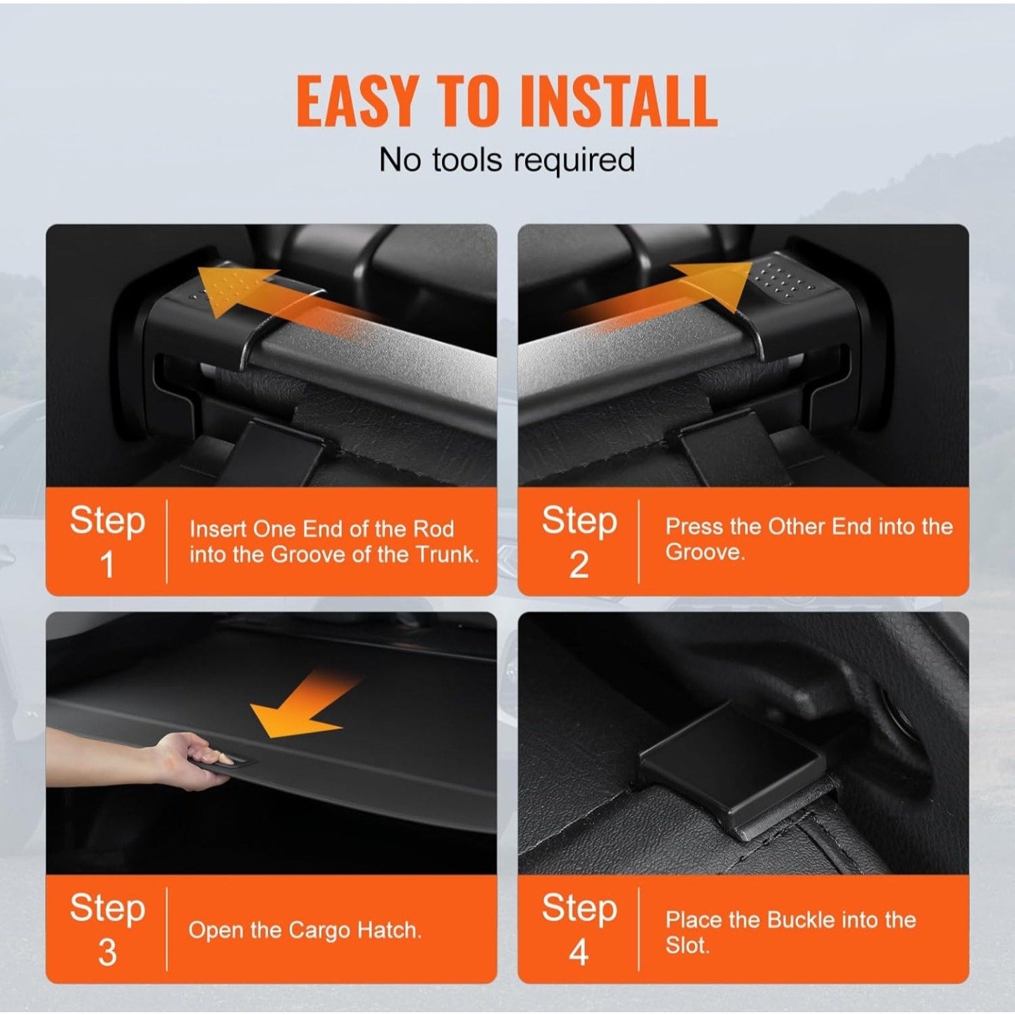 Cargo Cover for Toyota RAV4 2019-2024, Upgraded Waterproof Retractable Trunk Cover Security Shield Shade for Toyota, UV Resistant Rear Trunk Cover with Aluminum Alloy & PVC Material
