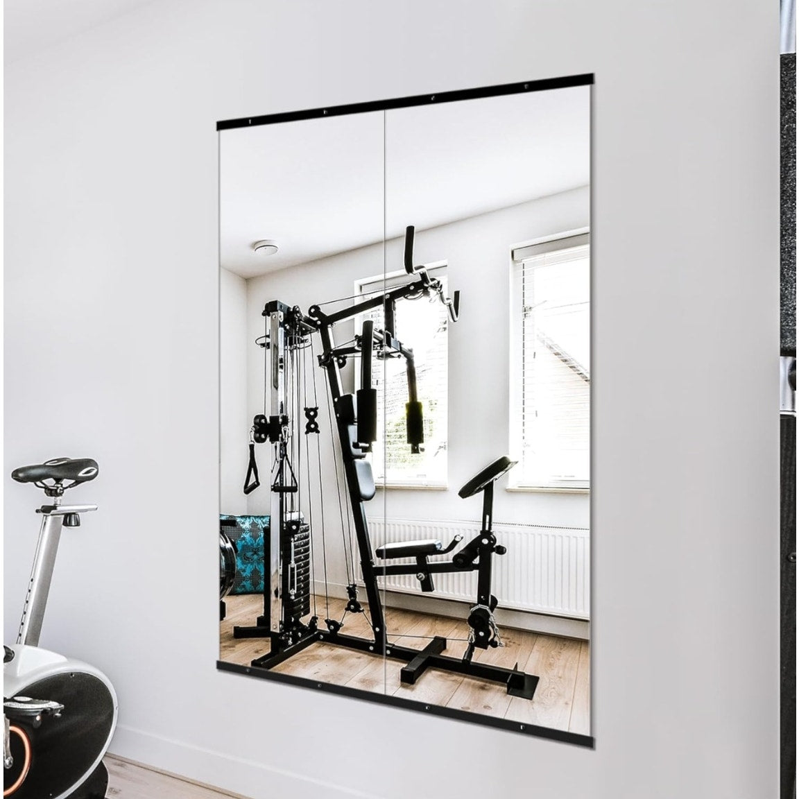 Home Gym Mirror for Wall,Mirror Full Length,60x25x2PCS,Glass Frameless Body Large Mirror for Home Gym,Workout,Bedroom,Garage