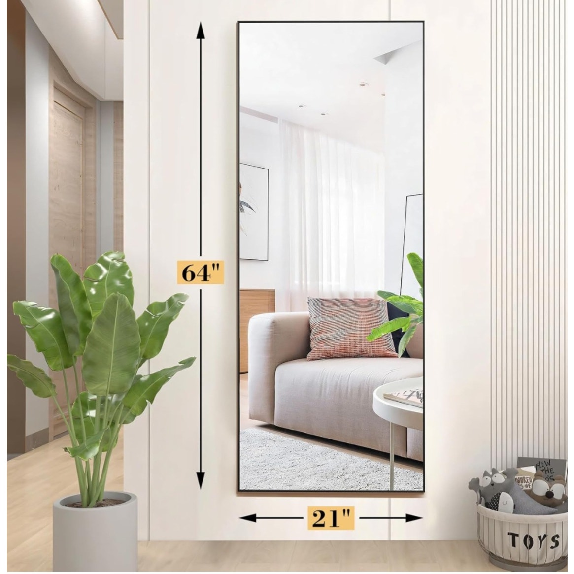 DUMOS Full Length Mirror 64"x21" Full Body Floor Mirror for Bedroom or Cloakroom