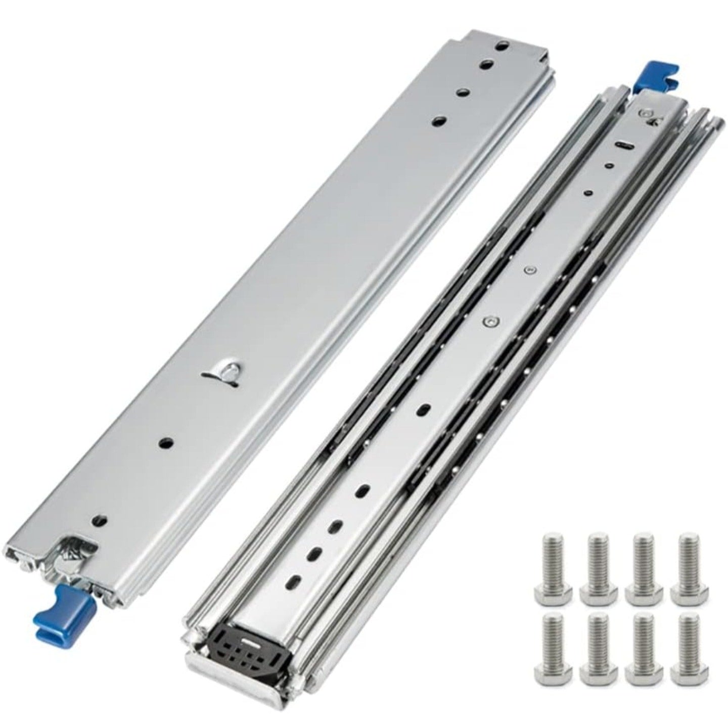 1 Pair of 60 Inch Heavy Duty Drawer Slides 500LB Full Extension Side Mount Ball Bearing Drawer Rail