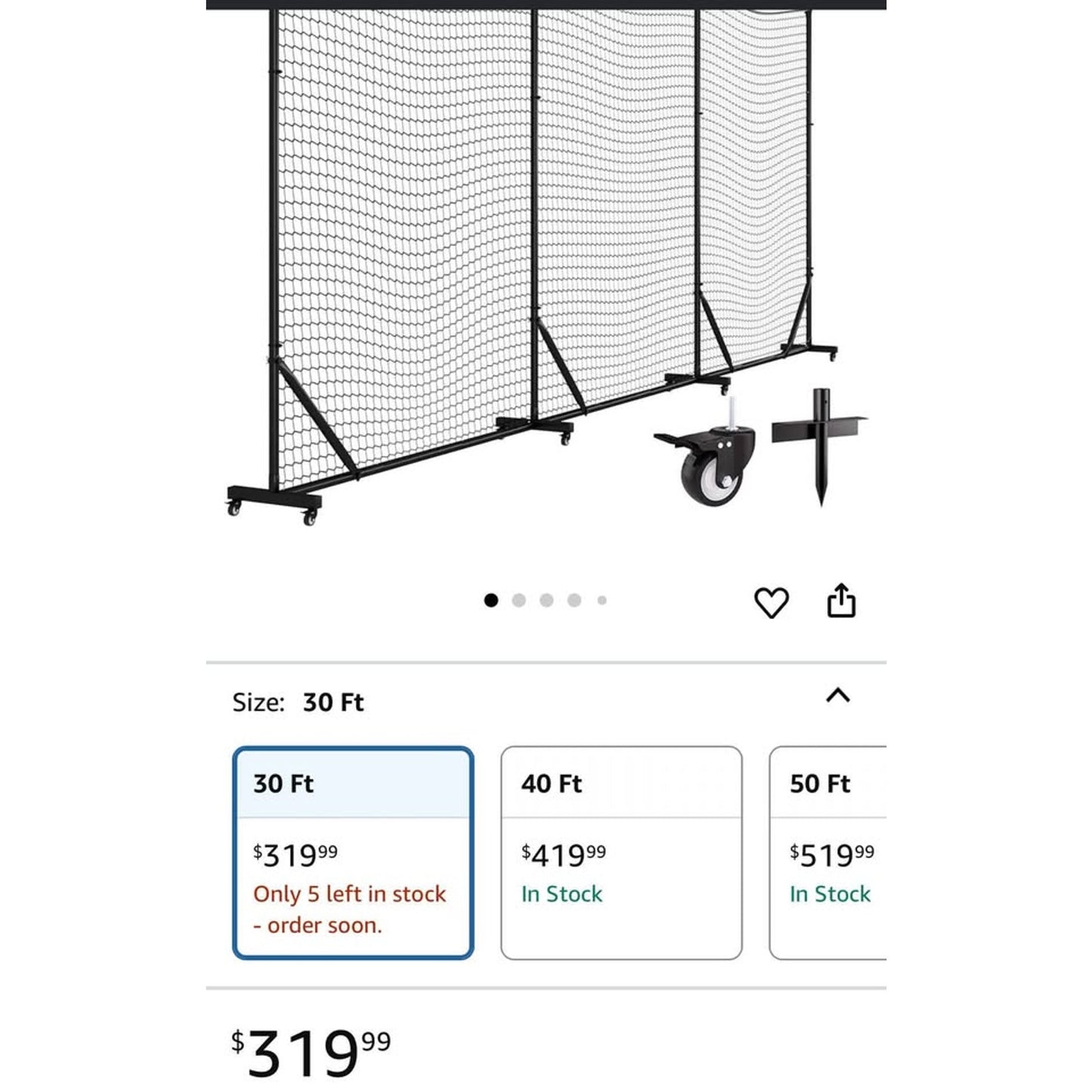 MR Ball Stop Net System, Movable Heavy Duty Backstop Net, 2 in 1 Multi-Sport Stop Netting, Ball Barr