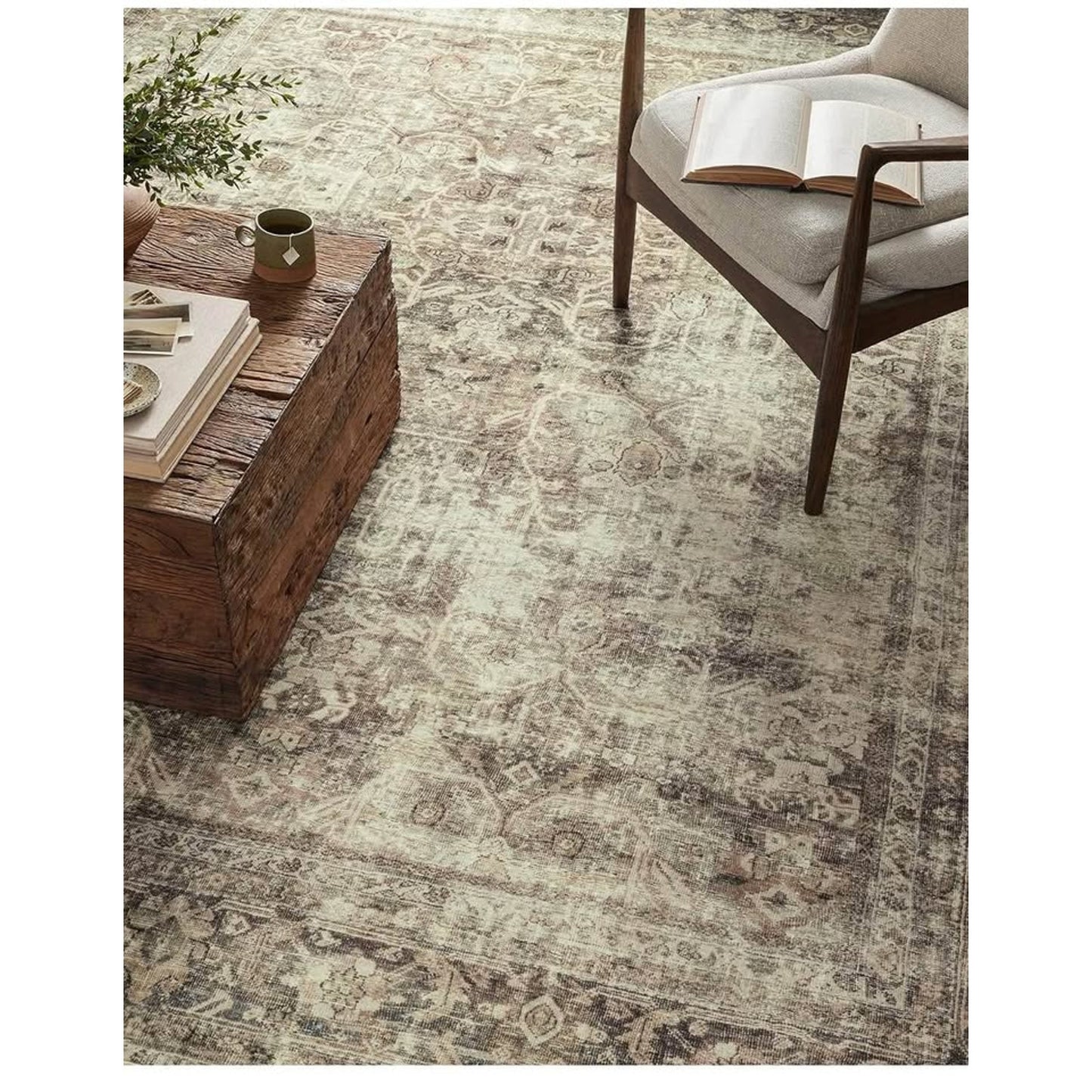 Loloi Magnolia Home by Joanna Gaines Sinclair Collection SIN-01 Pebble/Taupe 5'-0" x 7'-0", .25" Pil