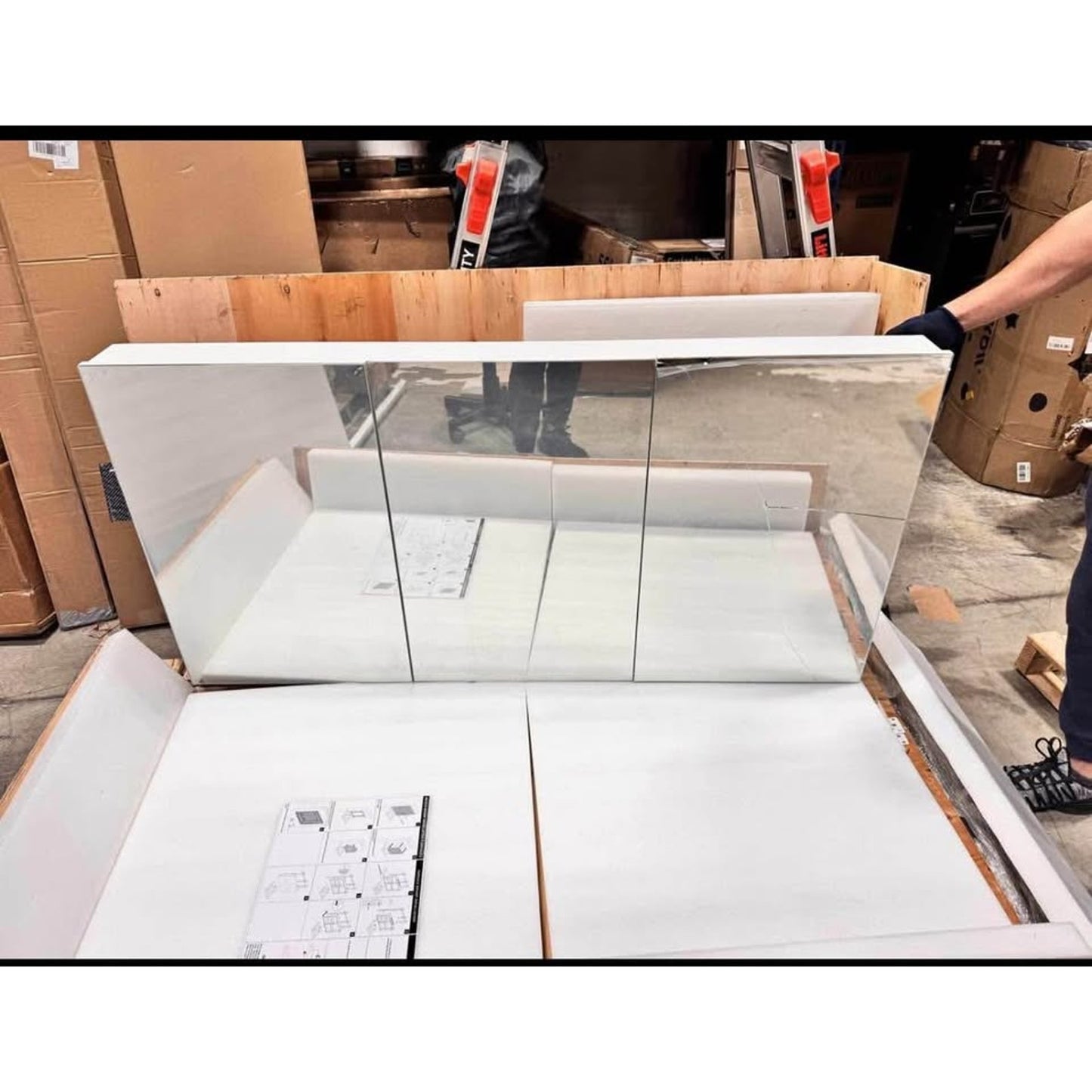 Medicine Cabinet Mirror, 60 * 36 Bathroom Mirror with Storage Recessed or Surface Wall Mounted Medic