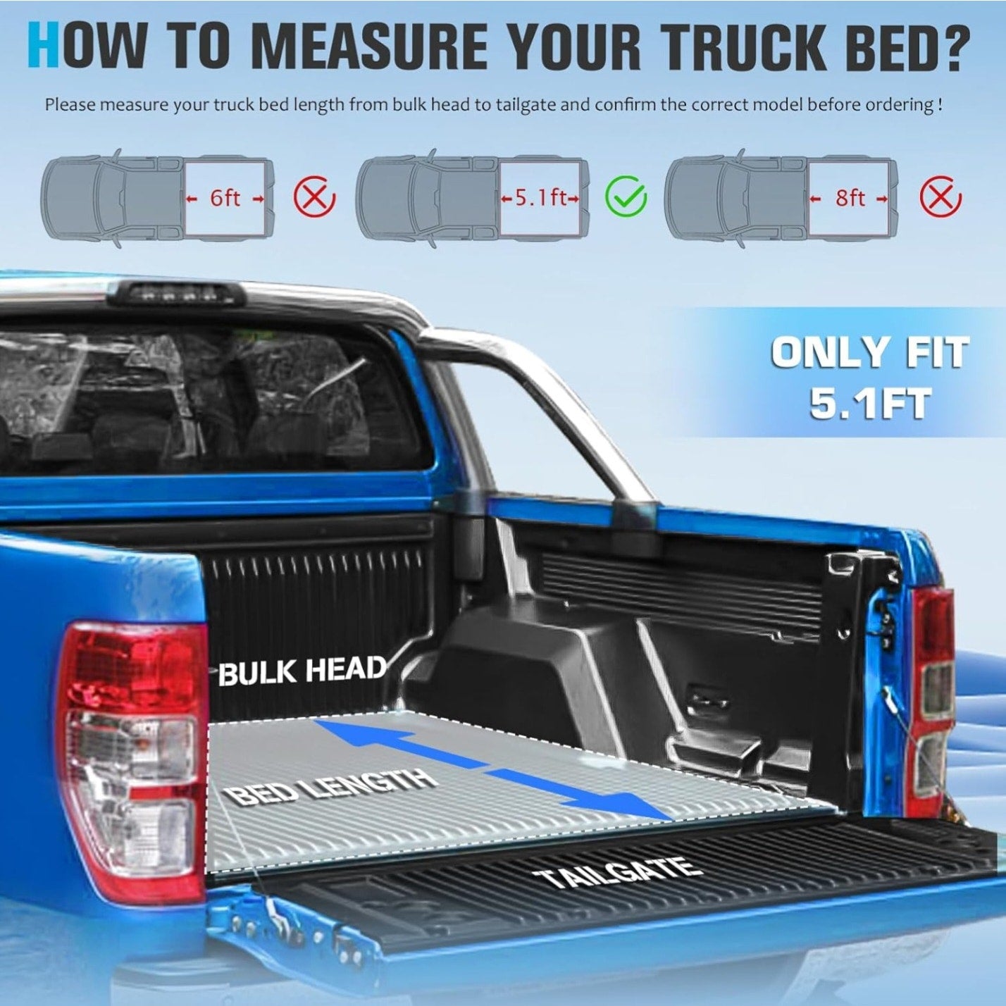 5.1FT Soft Roll Up Truck Bed Tonneau Cover for 2004-2012 Chevrolet Colorado/GMC Canyon, 2006 Isuzu
