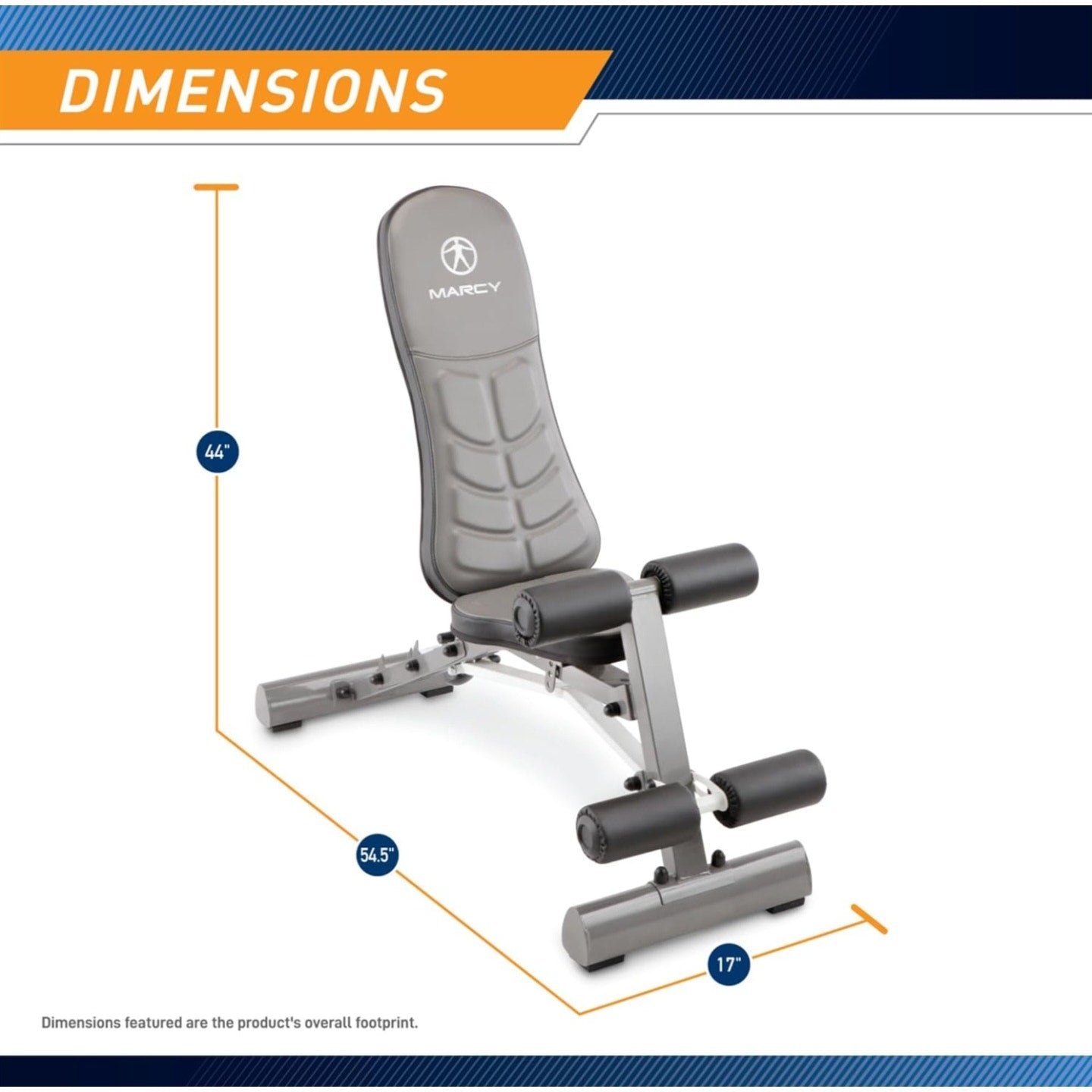 354) Marcy Deluxe Foldable Utility Bench Gym Equipment - SB-10100 , Black