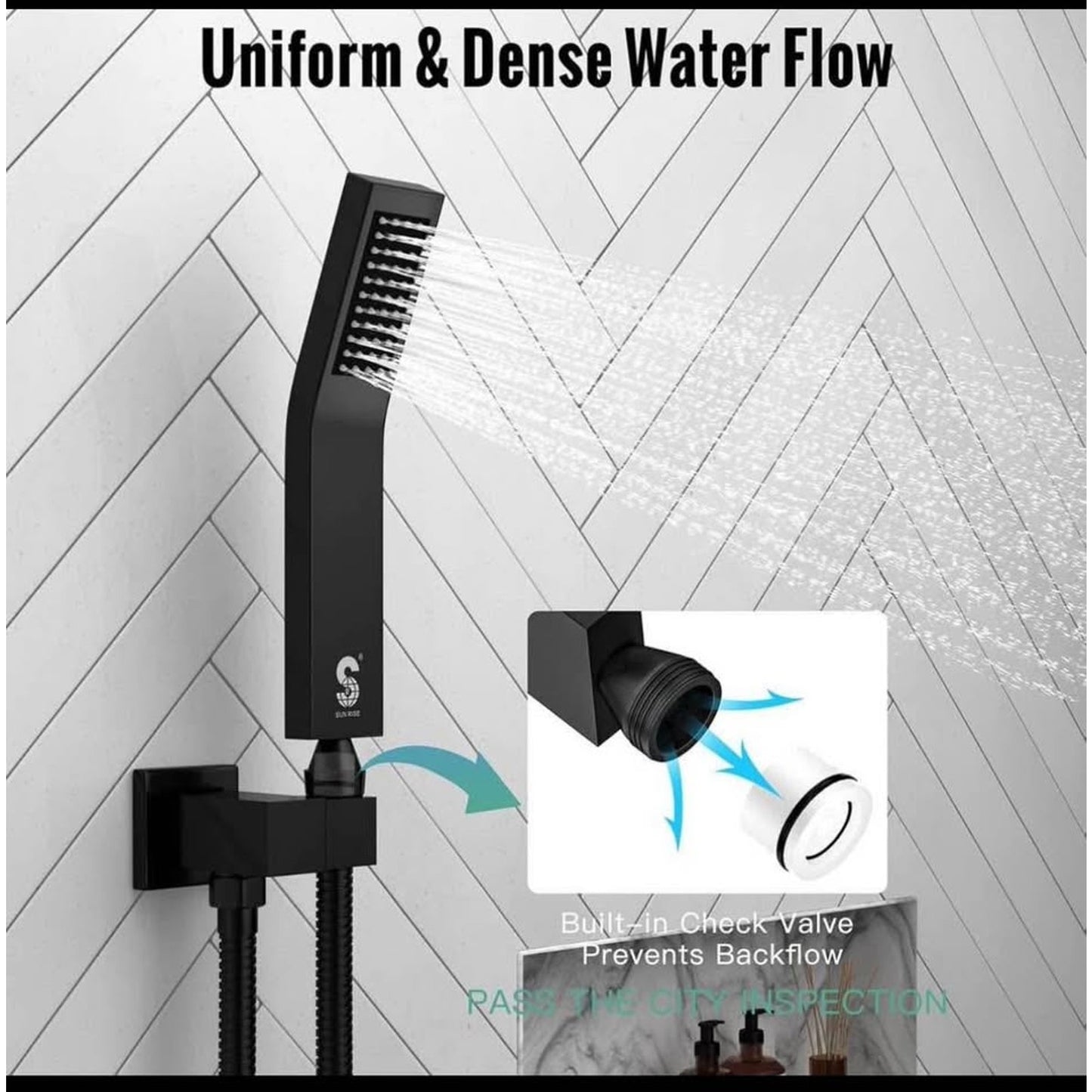 SR SUN RISE 10 Inch Ceiling Mounted Shower System Rain Mixer Shower Combo Set Rainfall Shower Head S