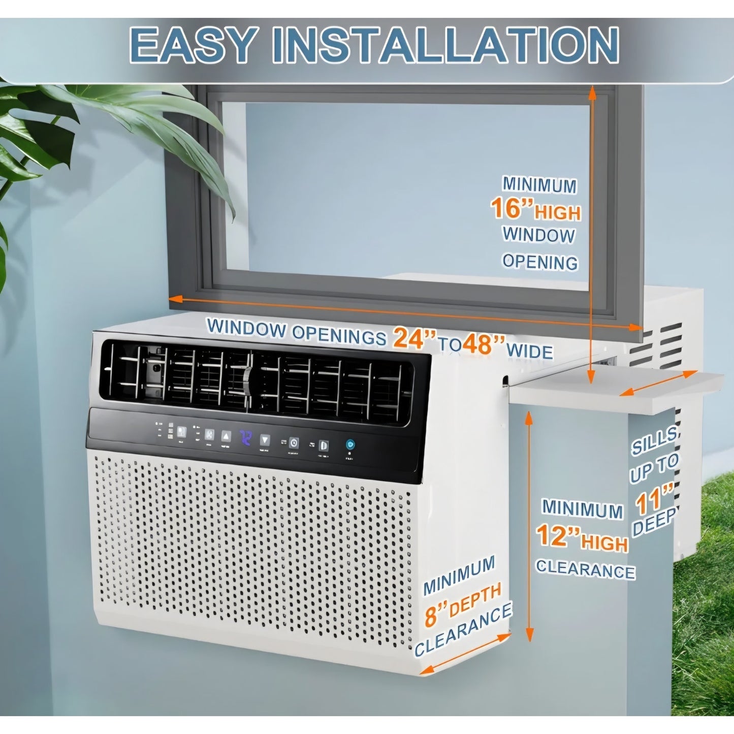 Antarctic Star 10,000 BTU Window Air Conditioners, U-Shaped Air Condtioner Window Unit Cools up to 450 Sq. Ft, 6 Modes 24H Timer Energy-saving Window AC Units, Easy to Install, White