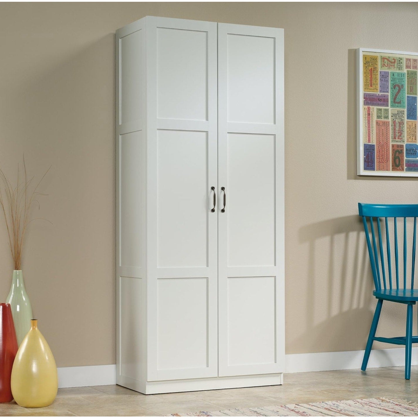 Sauder Select Storage Cabinet/ Pantry cabinets, White finish