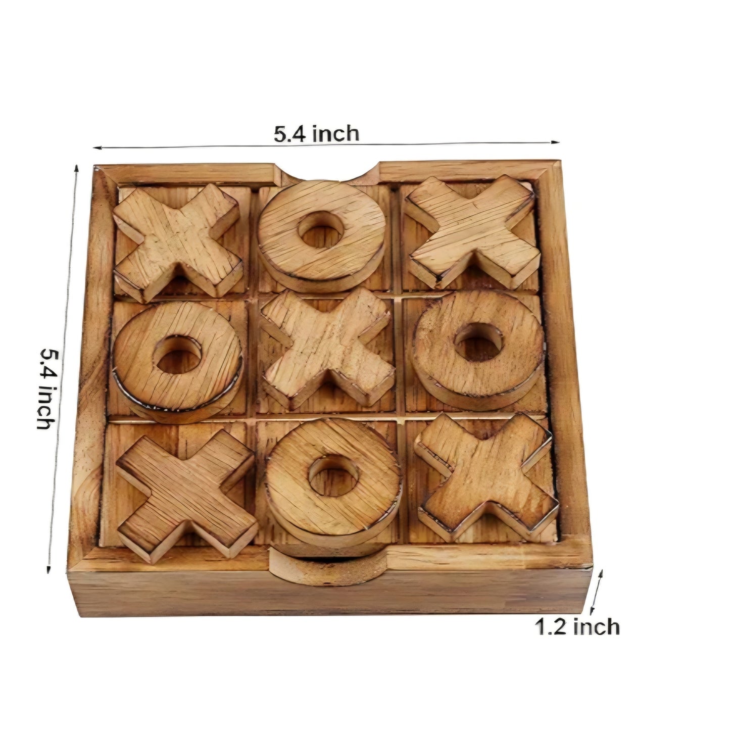 Glintoper Tic Tac Toe & 4 in a Row Table Games Set - Rustic Decor Wood Strategy Board Games