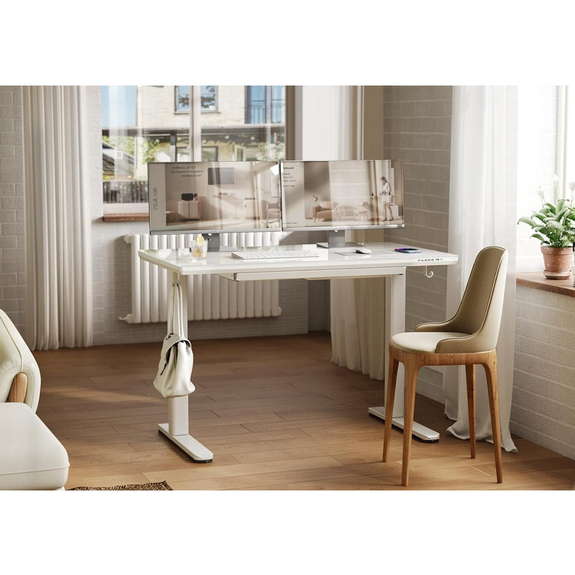 Electric charging glass desk