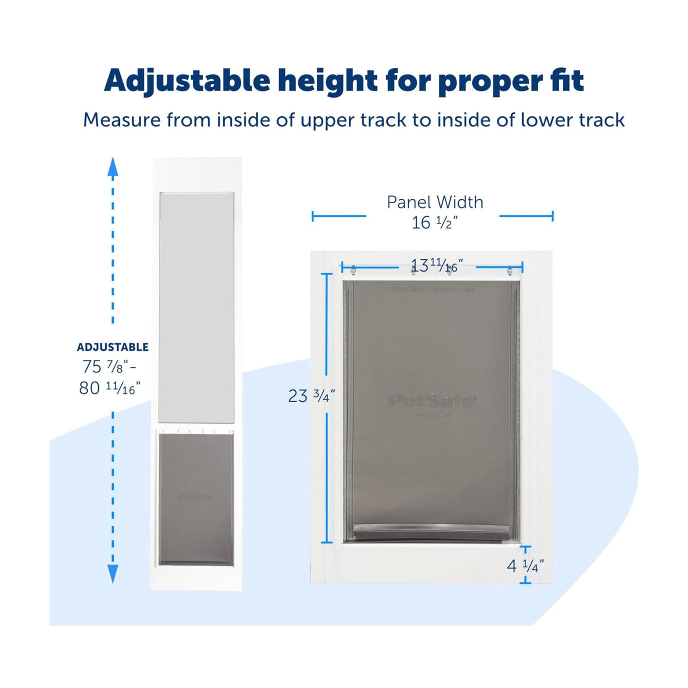 PetSafe Doggy Door for Sliding Glass Doors, Adjustable Height 75 7/8" to 81"