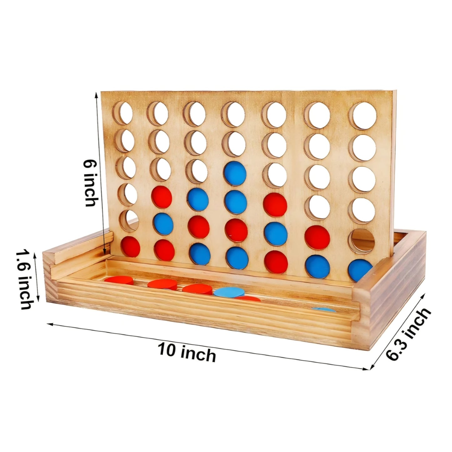 Glintoper Tic Tac Toe & 4 in a Row Table Games Set - Rustic Decor Wood Strategy Board Games