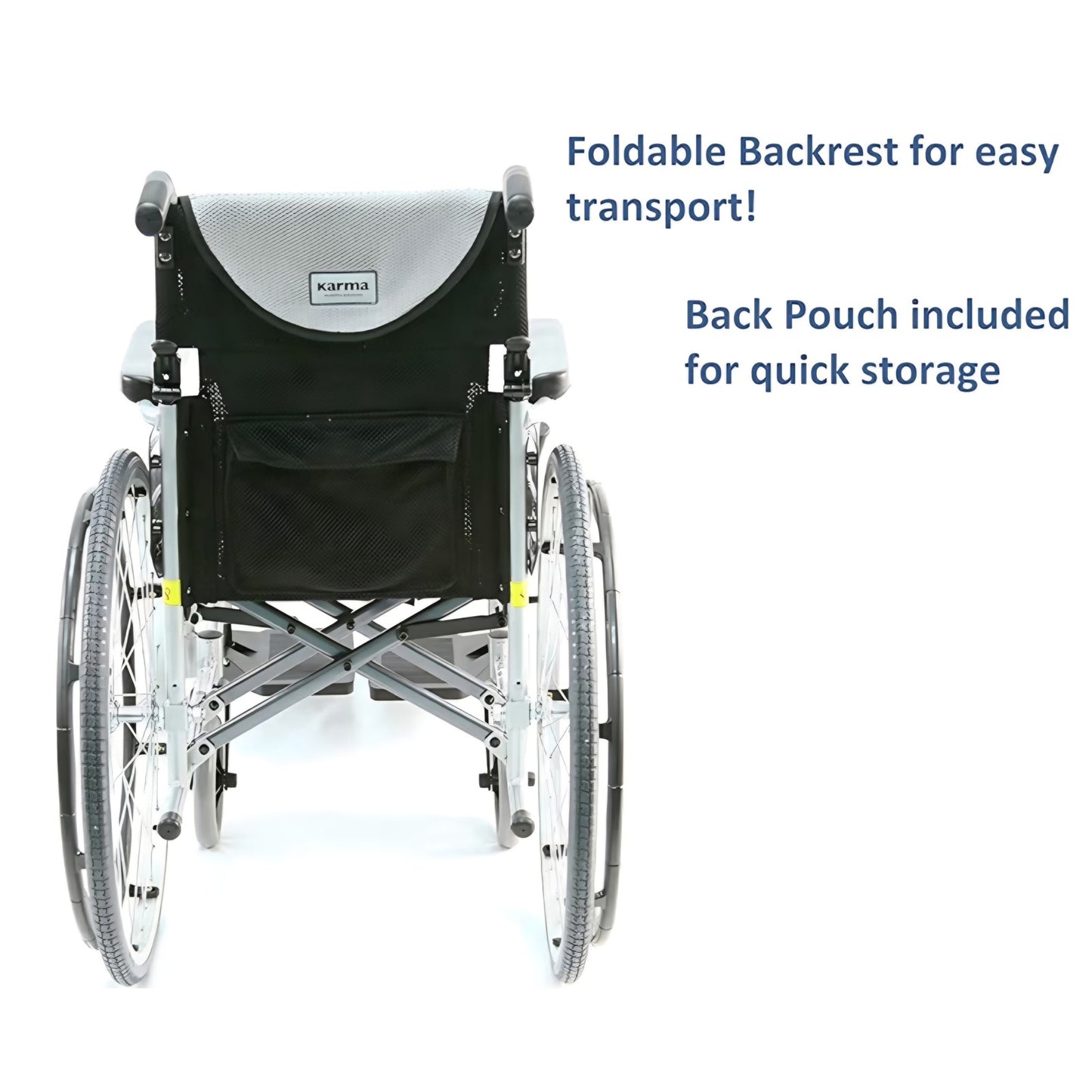 Karman K-115 25 lbs Ultra Light Ergonomic Wheelchair with Removable Footrest Silver Color