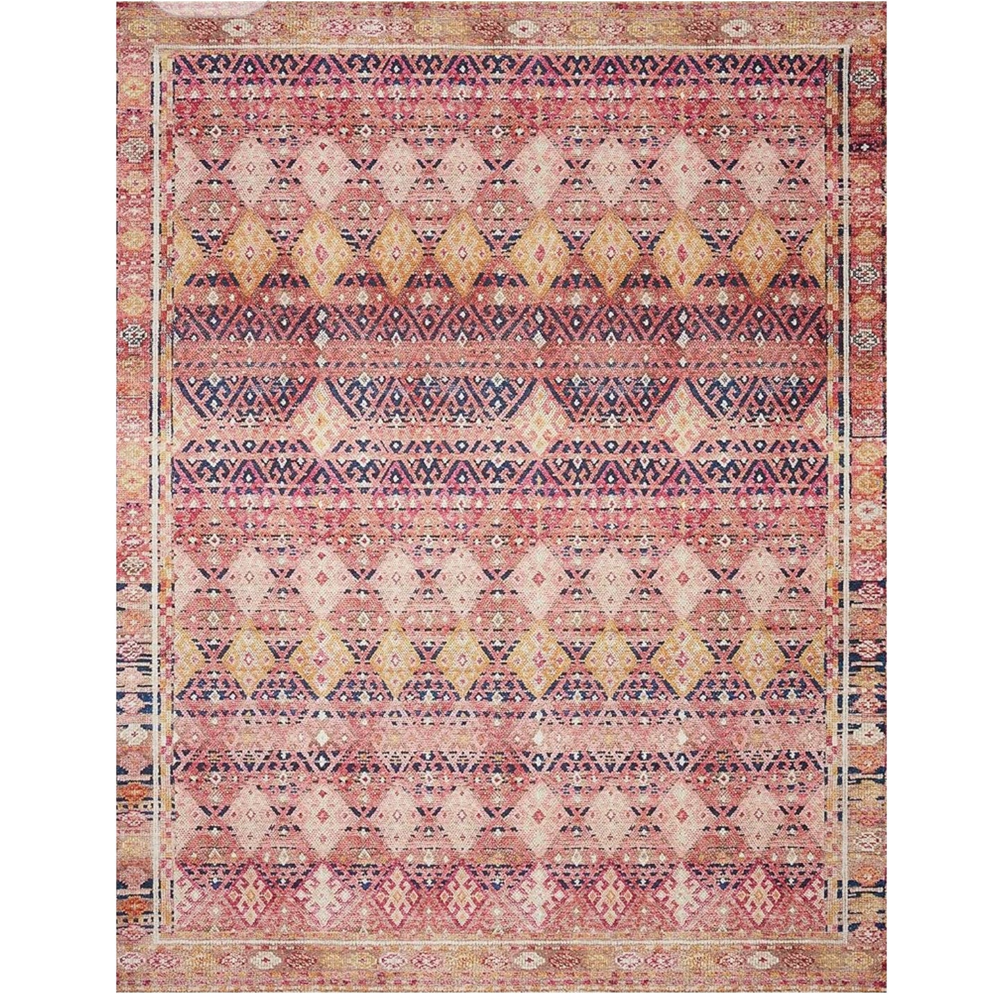 Loloi II Layla Collection, LAY-15 Magenta/Multi 7'-6" x 9'-6" .13" Thick