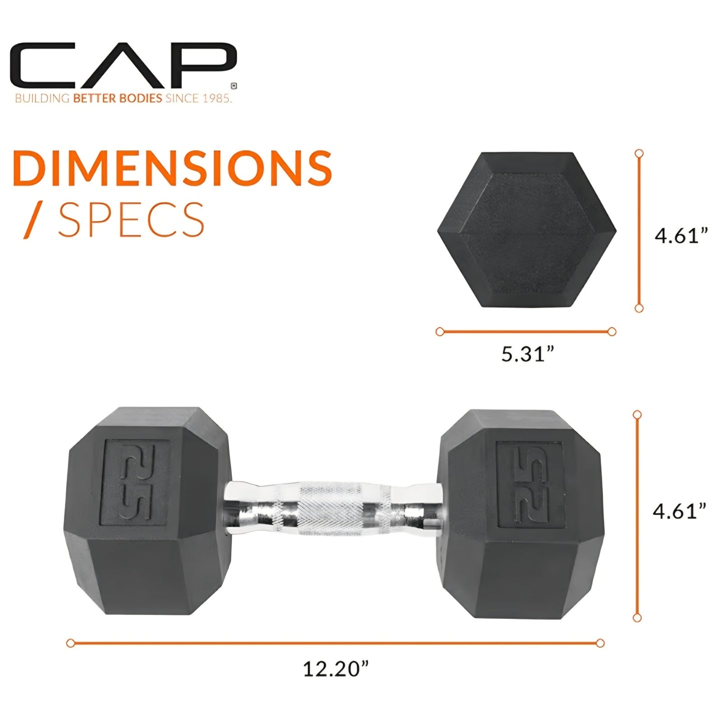 CAP Barbell Coated Dumbbell Weight | Multiple Options Pairs & Sets 25 Lb Set