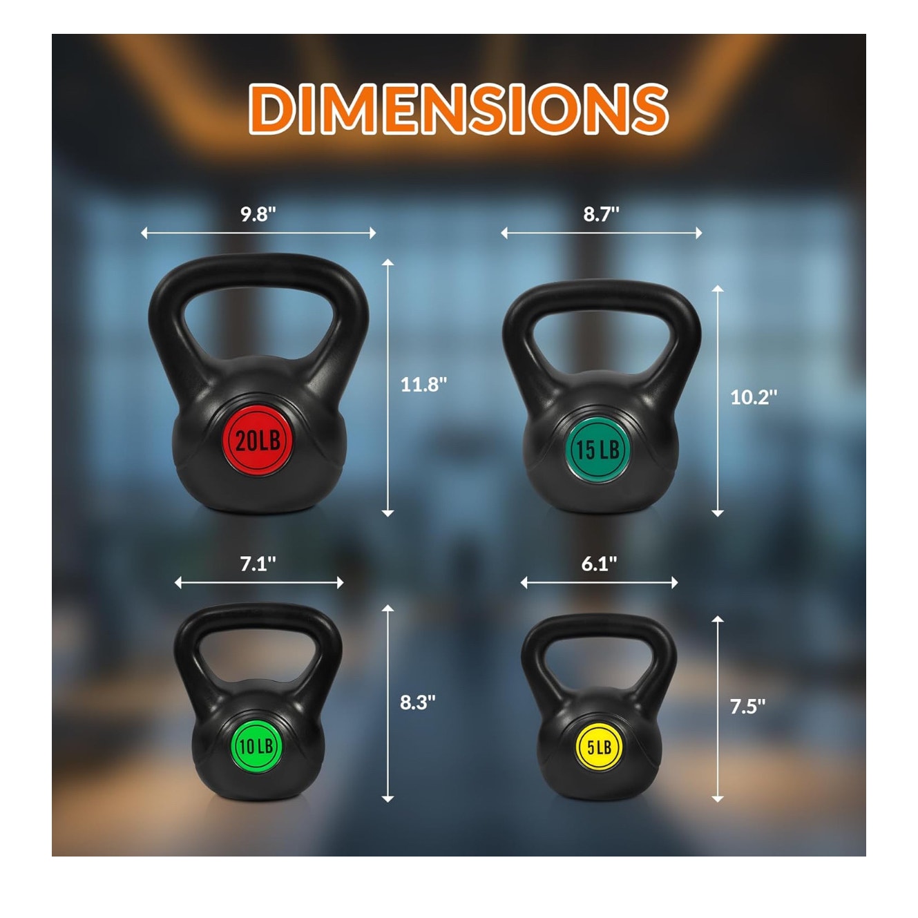 Wide Grip 3-Piece or 4-Piece Kettlebell Exercise Fitness Weight Set