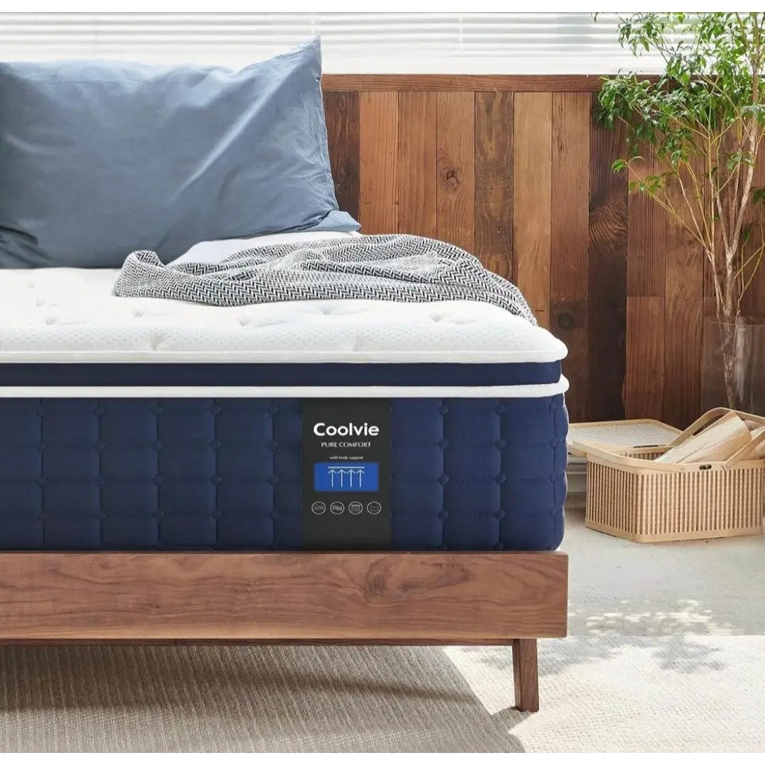 Coolvie California King Mattress 12 Inch, Medium Feel Cal King Mattress in a Box, Hybrid Individual