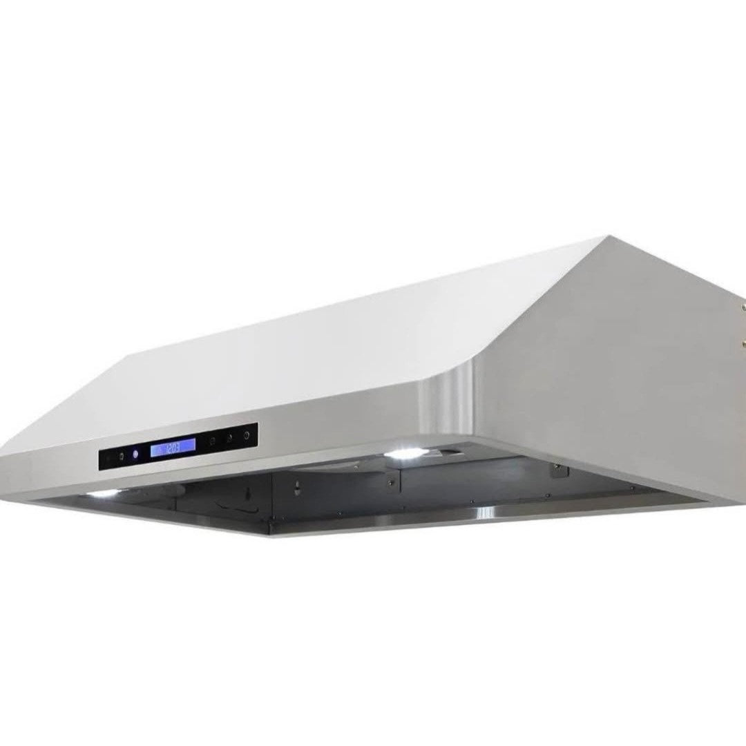 DE300RHSSS Range Hood Under Cabinet with Exhaust Duct Touchscreen LED Lights 4-Speed