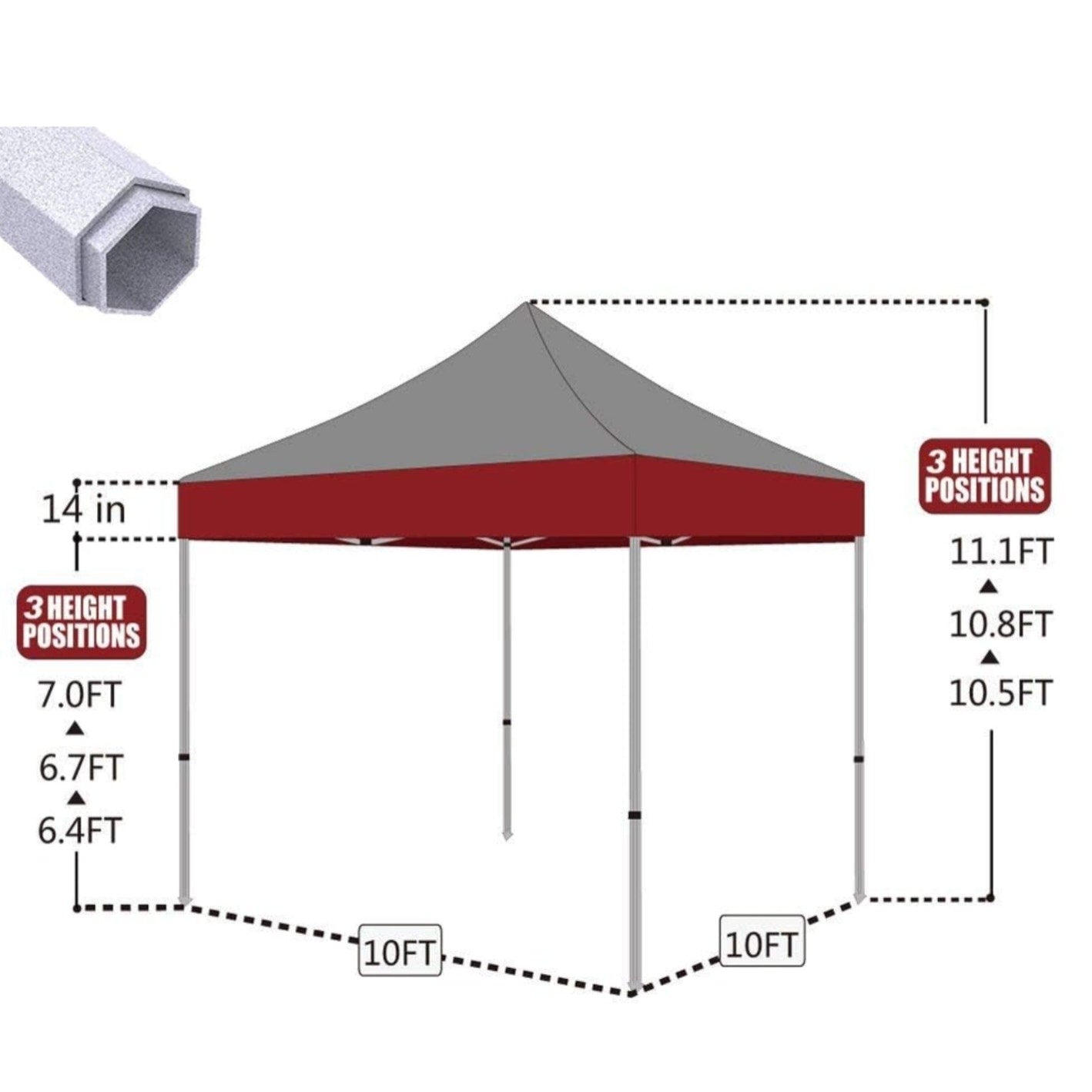 Eurmax USA Premium 10'x10' Pop-up Canopy Tent Commercial Instant Canopies Shelter with Heavy Duty