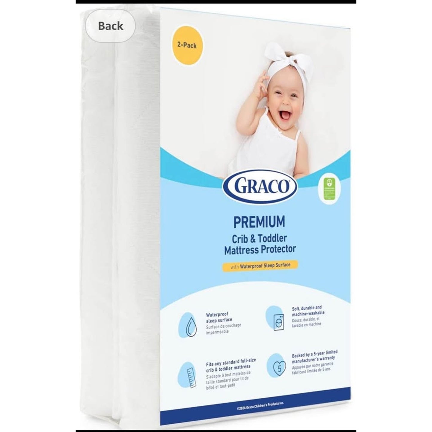 Graco Dual-Comfort Crib Mattress & Protector Value Bundle (2-Pack) – Includes GREENGUARD Gold Certif