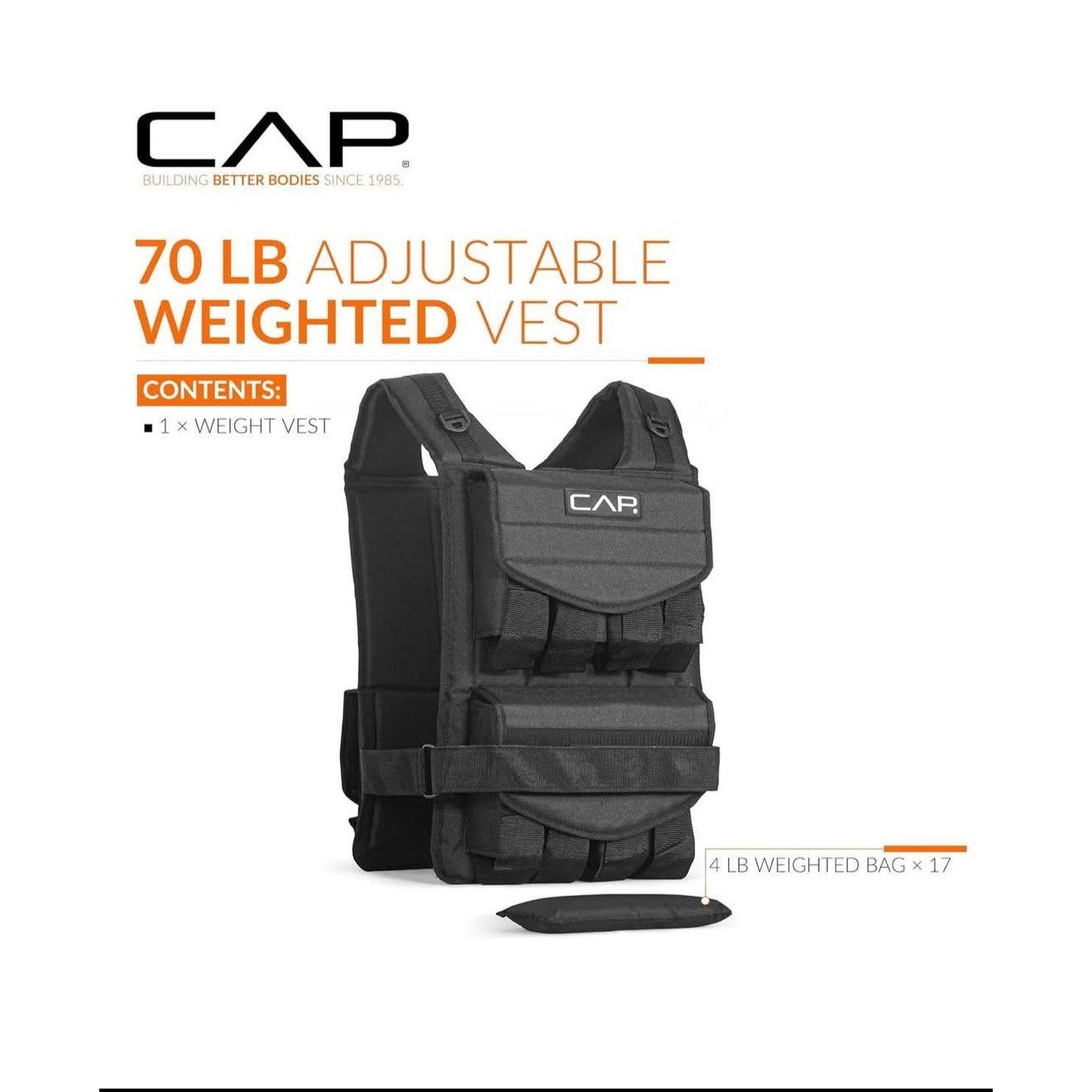 CAP Barbell Adjustable Weighted Vest | Various Sizes 70 lb