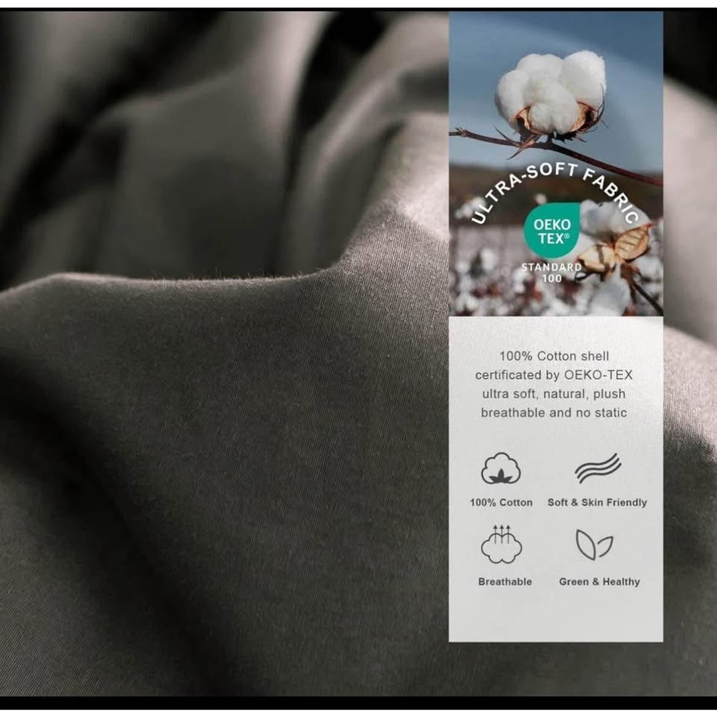 Royoliving Premium Feathers Down Duvet Insert Comforter Queen Size Charcoal Grey Heavyweight Thicken