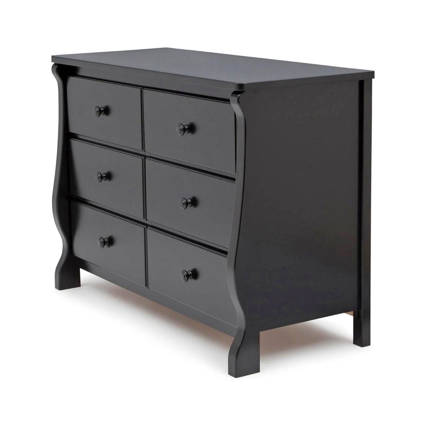 Delta Children Universal 6 Drawer Dresser with Interlocking Drawers, Ebony Black