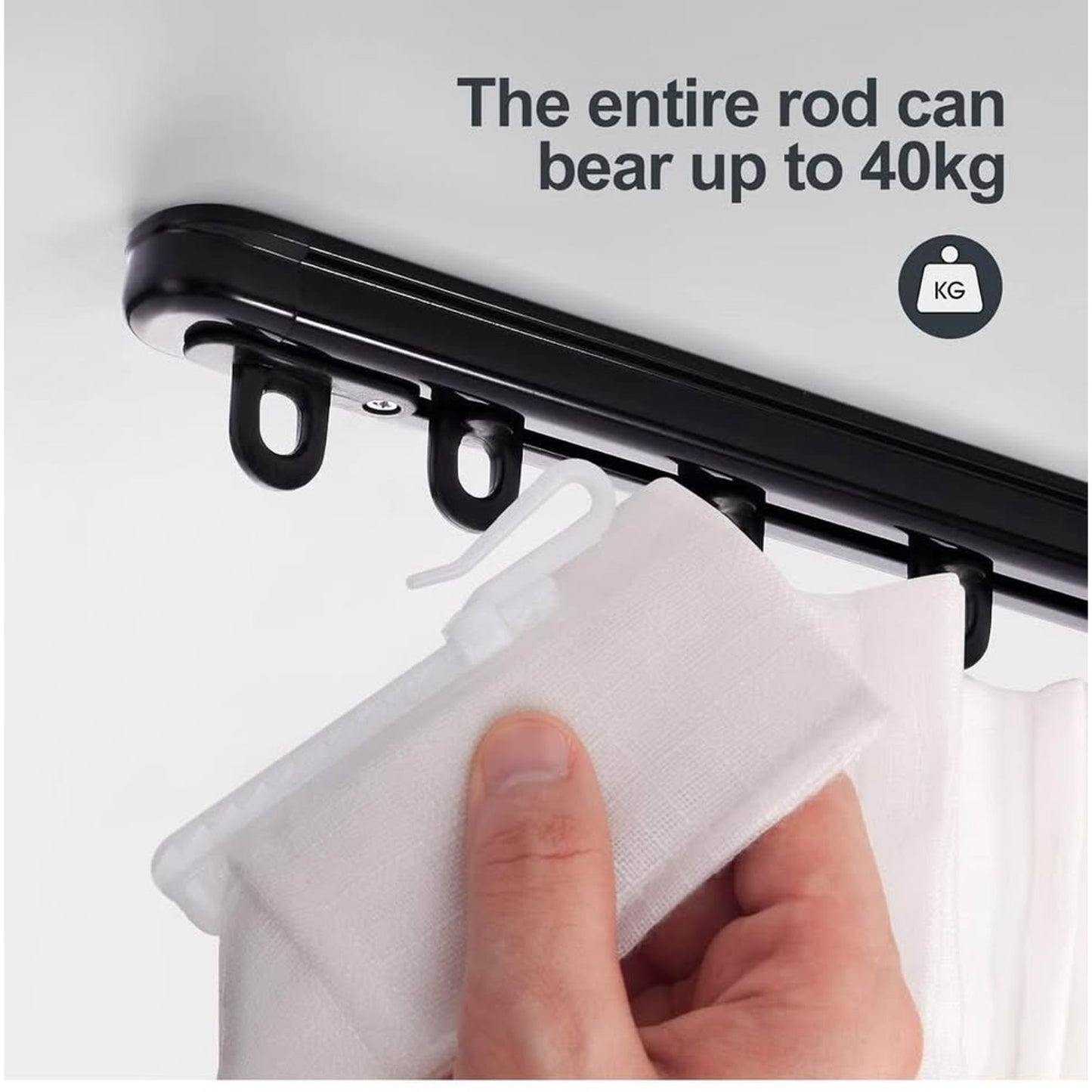 Retractable Ceiling Curtain Track, Measurement-Free Curtain Track 33.5''-59'',For Room Divider, Show