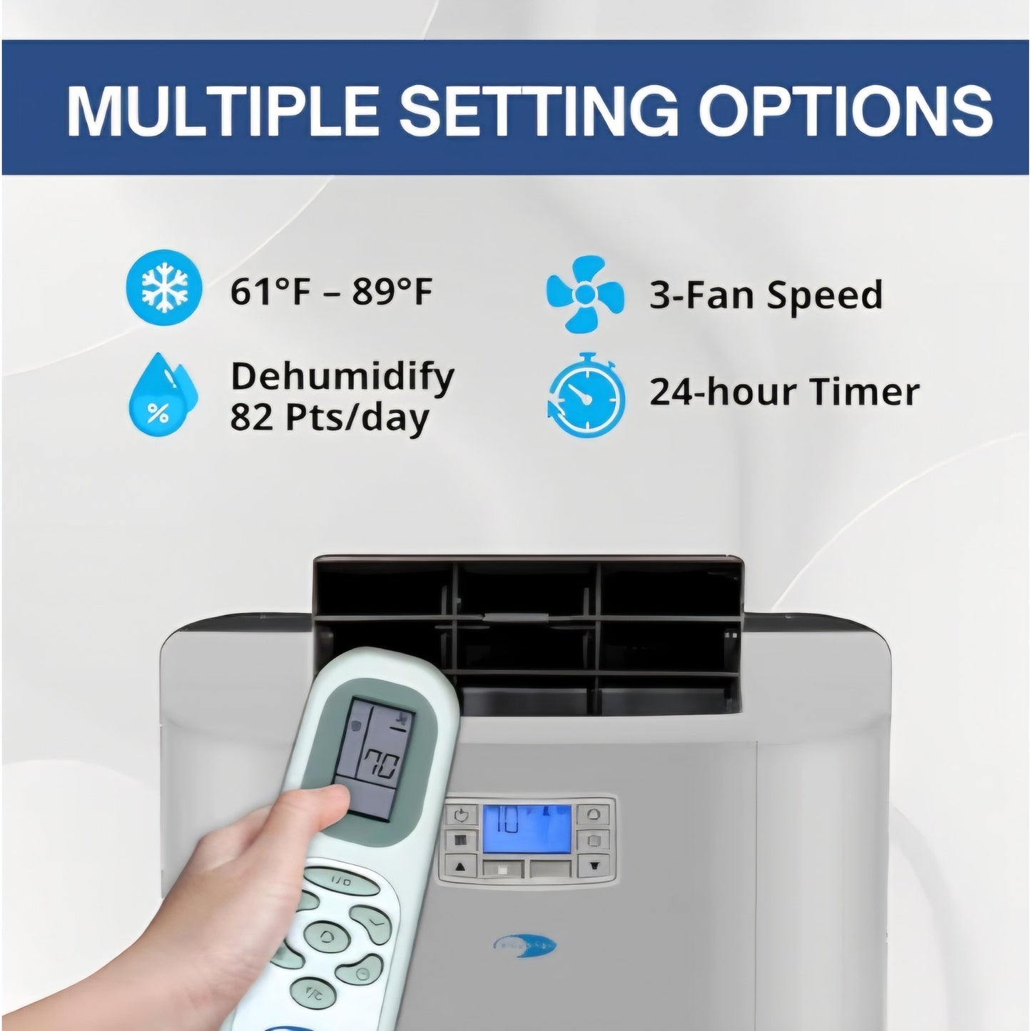 Whynter Portable Air Conditioner 12,000 BTU with Dual Hose Dehumidifier & Cooling Fan for 400 Sq Ft