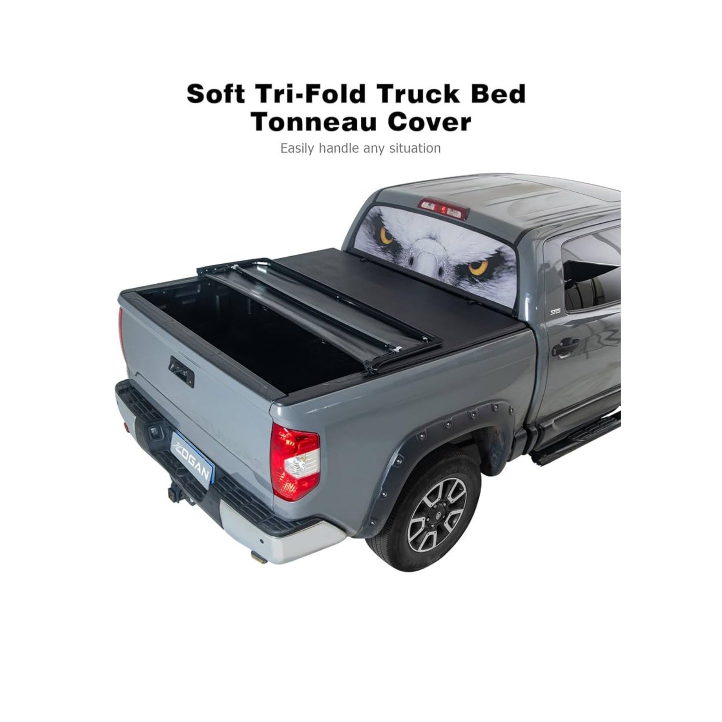 Logan Tonneau Cover Soft Tri-Fold Truck Bed for 2016-2023 Toyota Tacoma,Bed Cover