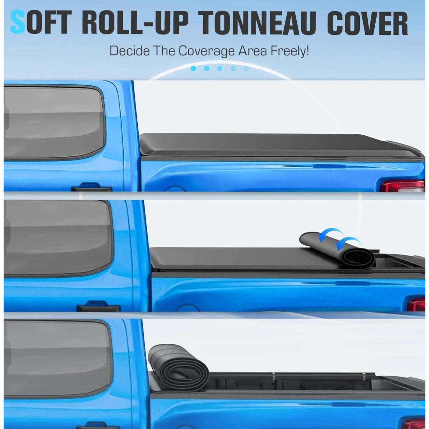 5.1FT Soft Roll Up Truck Bed Tonneau Cover for 2004-2012 Chevrolet Colorado/GMC Canyon, 2006 Isuzu