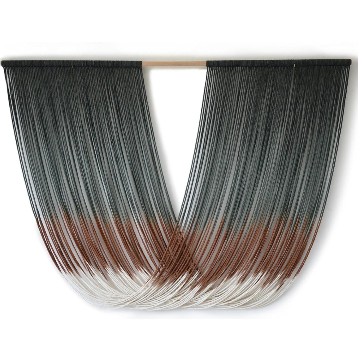 Macrame Wall Hanging Dip-Dye Green Boho Wall Decor Chic Fiber Yarn Wall Art Craftsmanship Bedroom