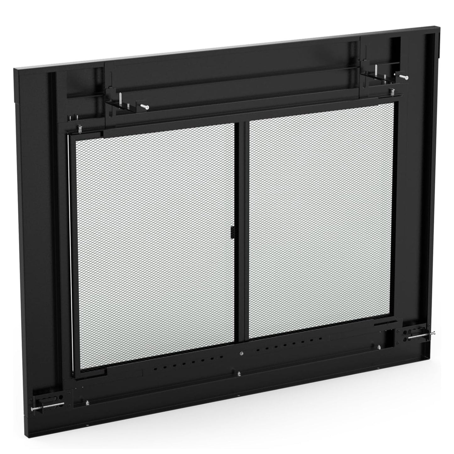 Stanbroil Fireplace Glass Cabinet-Style Door, Black Finish, Large, Decorative Fireplace Screen Door for Fireplace Accessories