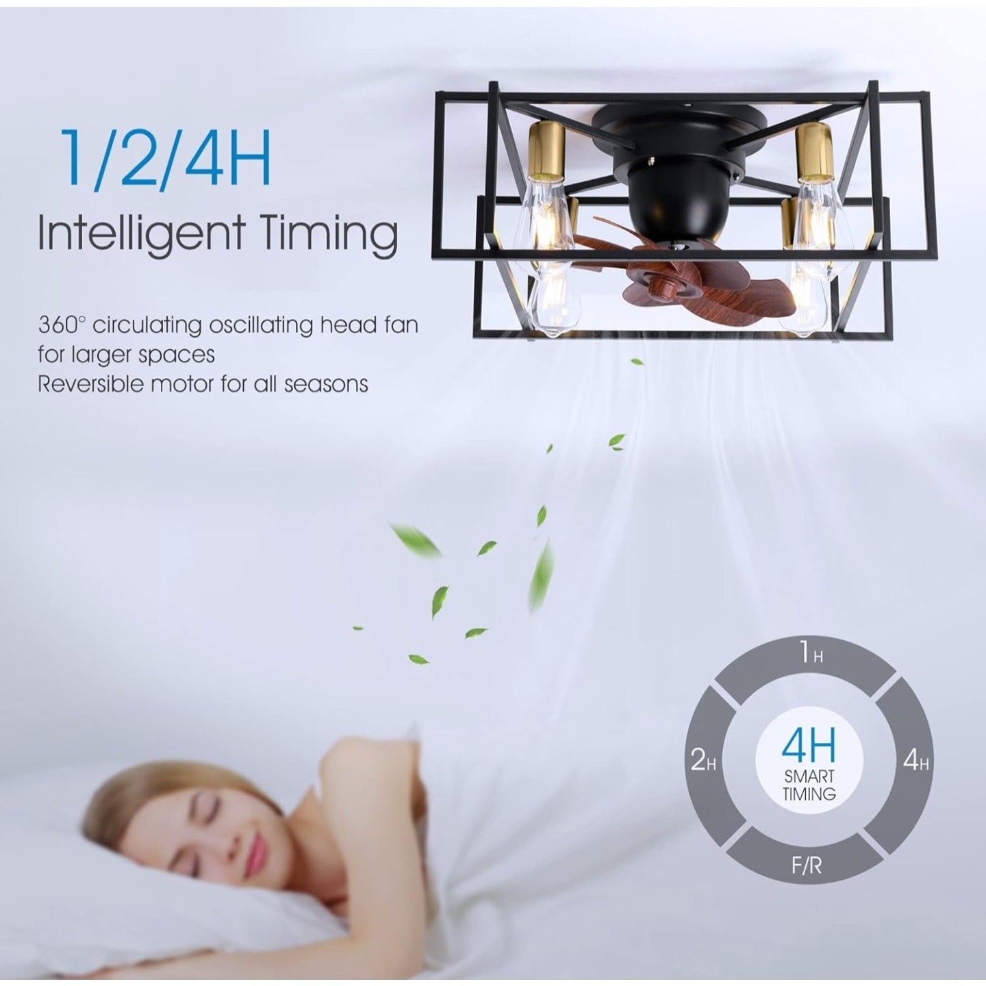 PAZALA Ceiling Fan with Lights A370BK
