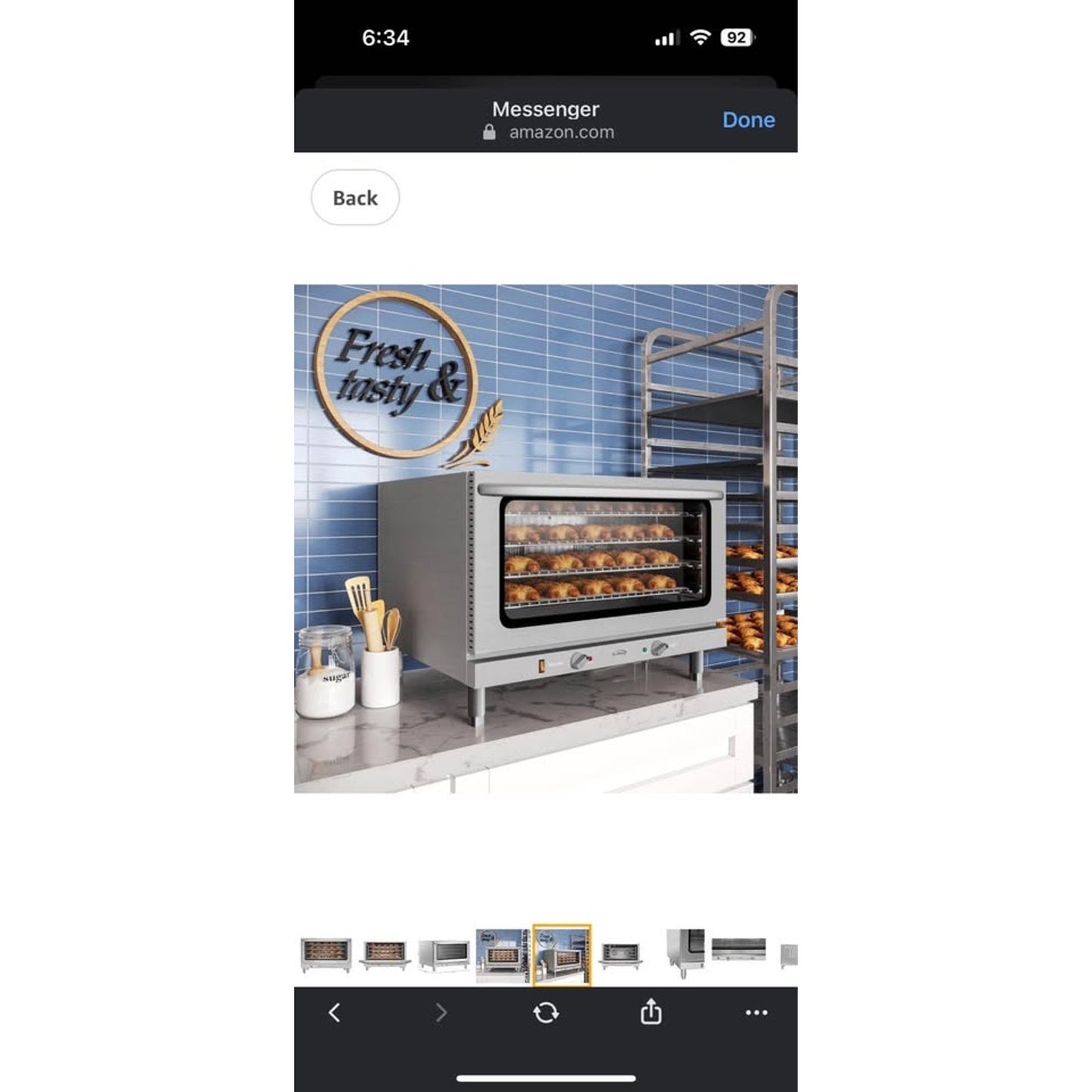 32 in. Commercial Countertop Convection Oven, Holds Full Size Pans, 4 Racks and 3500W of Power, 240V