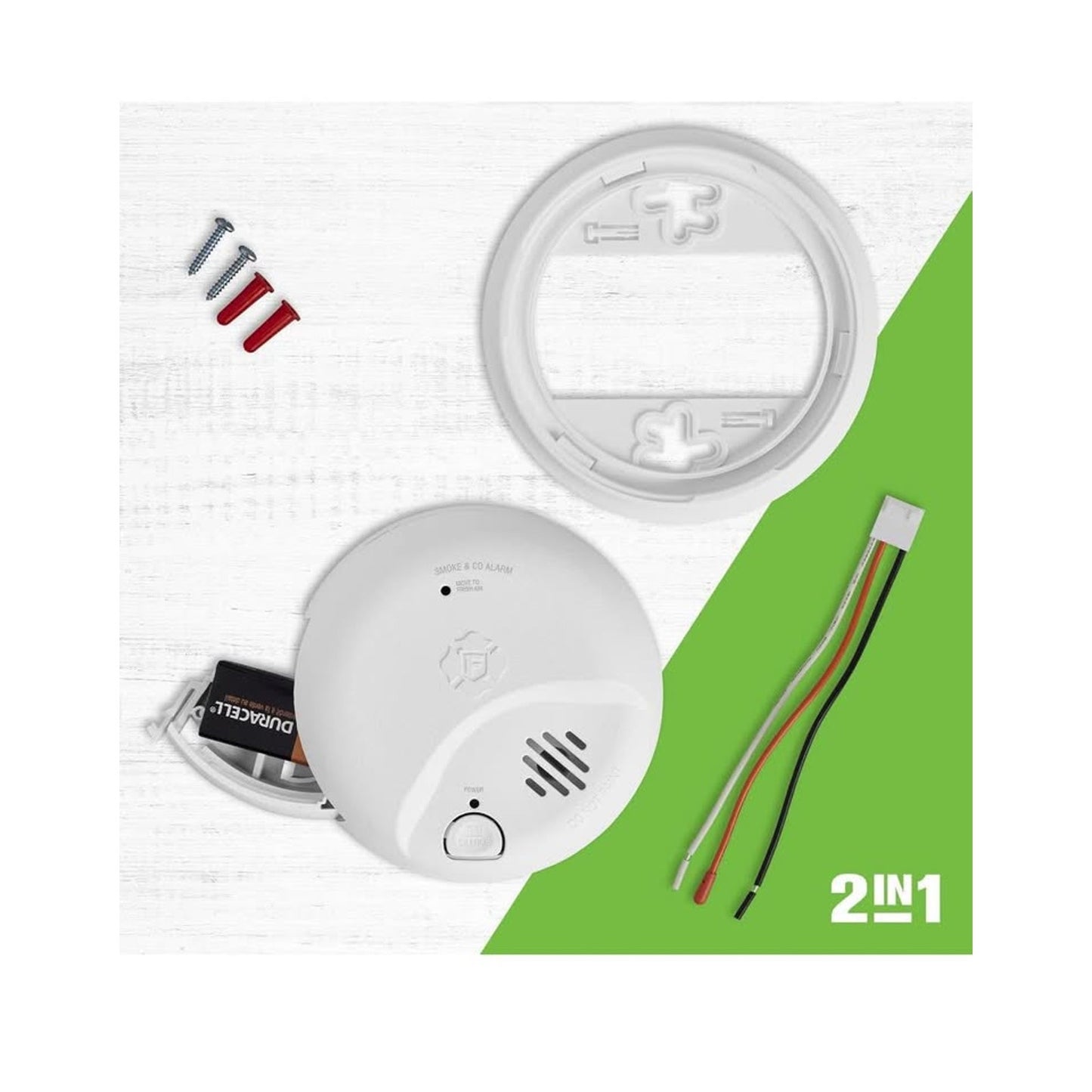 First Alert SMICO100-AC Interconnect Hardwire Combination Smoke & Carbon Monoxide Alarm with Battery
