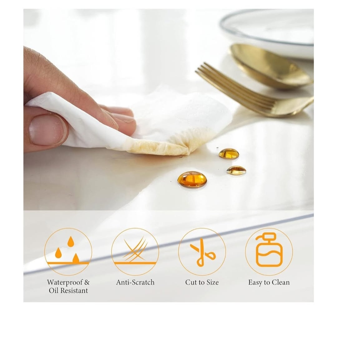Deep Dream 1.5mm Thick 60 Inches Clear Round Table Protector, Round Table Cover, Tablecloth
